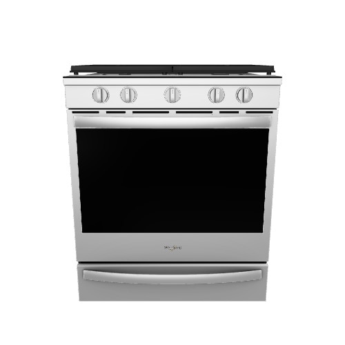 Whirlpool 30-in 5 burners 5.8-cu ft Air Fry Convection Oven Slide-In Natural Gas Range ( Fingerprint Resistant Stainless Steel )