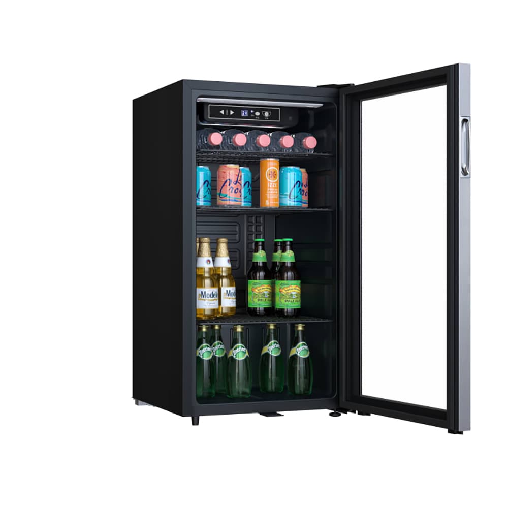 EdgeStar 17.50-in W 80 -Can Capacity Stainless Steel Freestanding Indoor Beverage Refrigerator with Glass Door