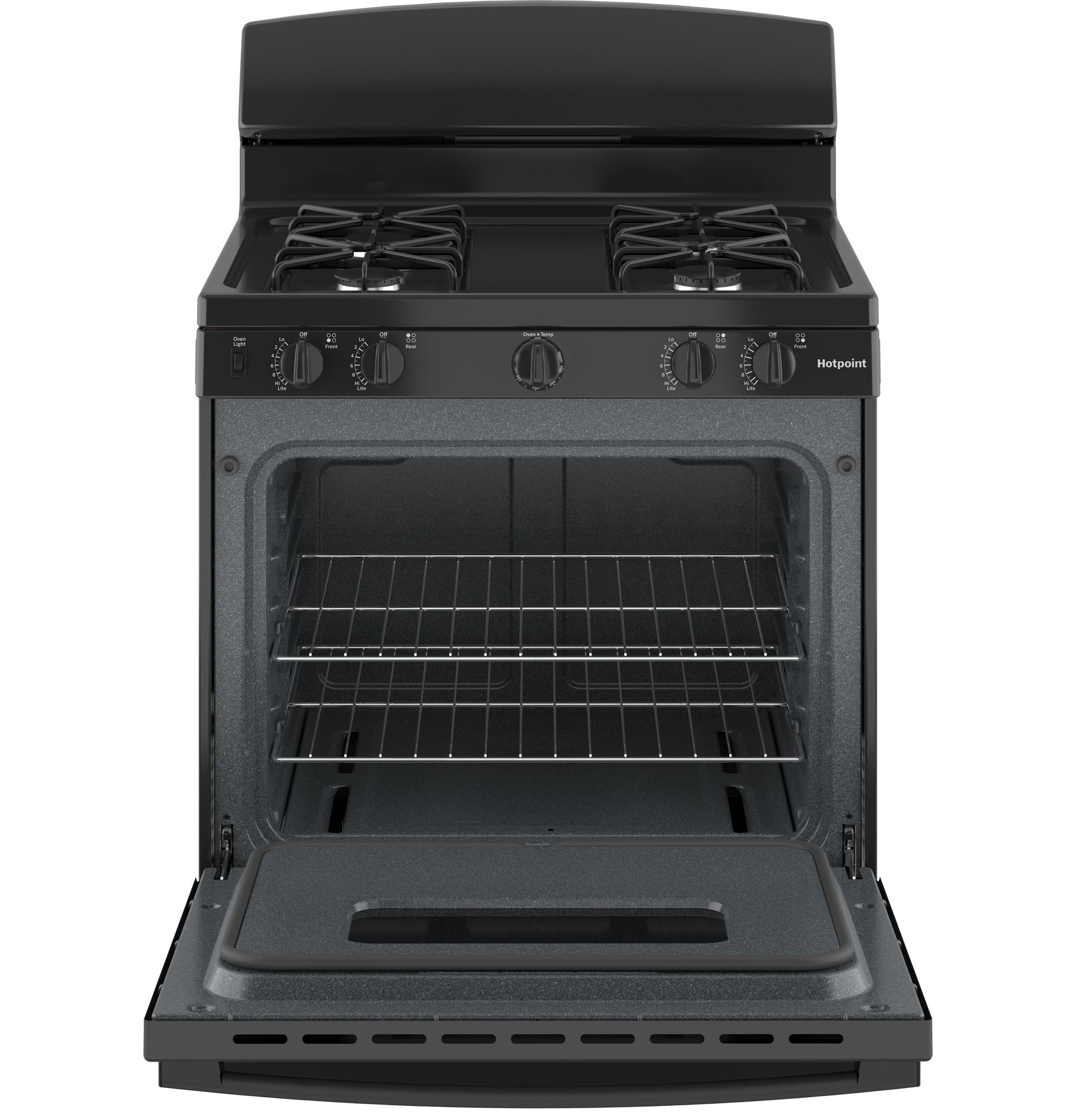 Hotpoint 30-in 4 burners 4.8-cu ft Freestanding Natural Gas Range ( Black )