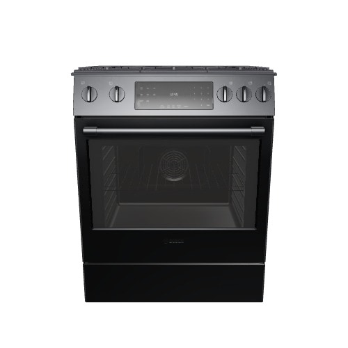 Bosch 800 Series 30-in 5 burners 4.8-cu ft Convection Oven Slide-In Natural Gas Range ( Black Stainless Steel )