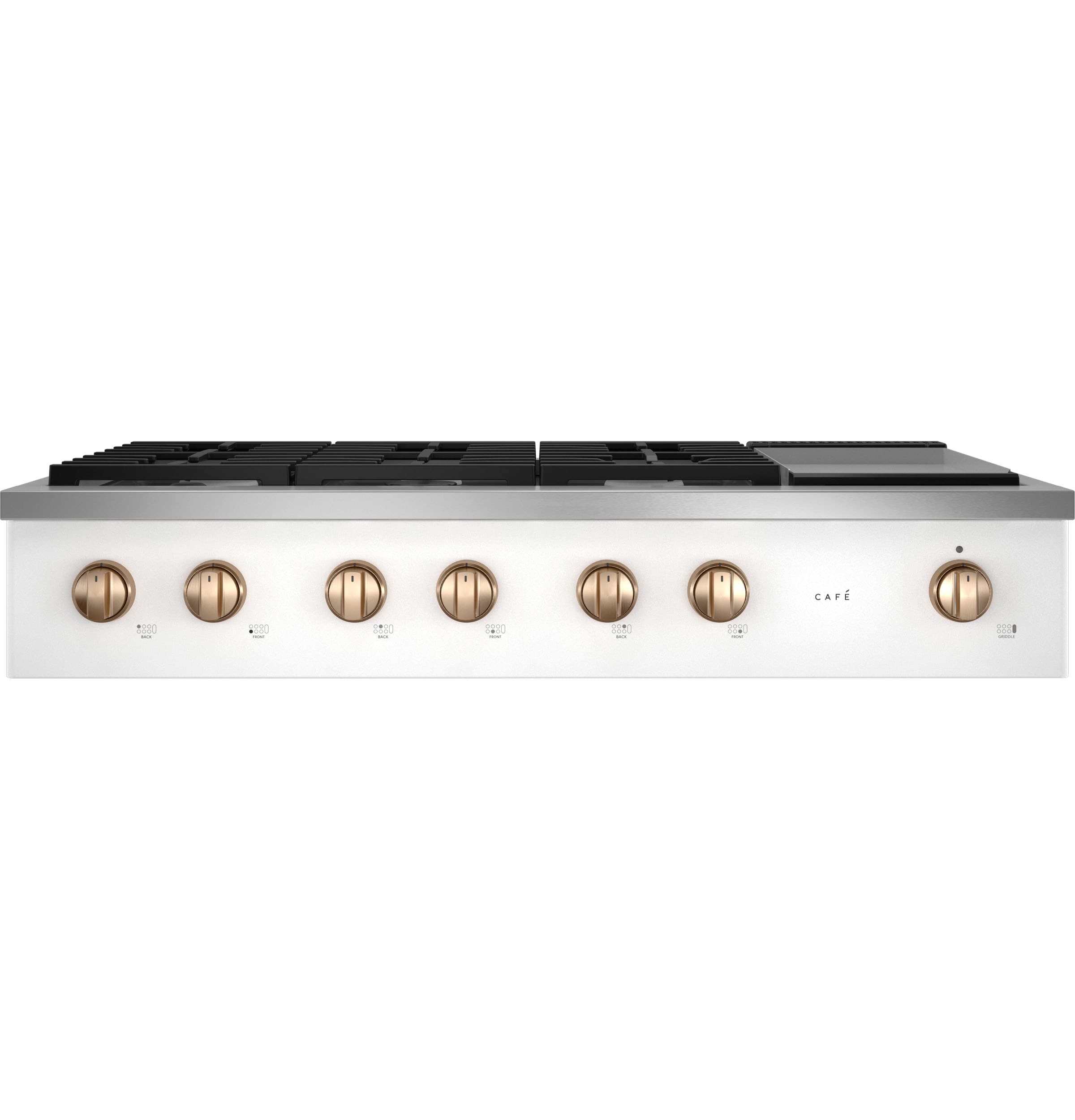 Cafe 48-in 6 burners White Gas Cooktop (Griddle Included)