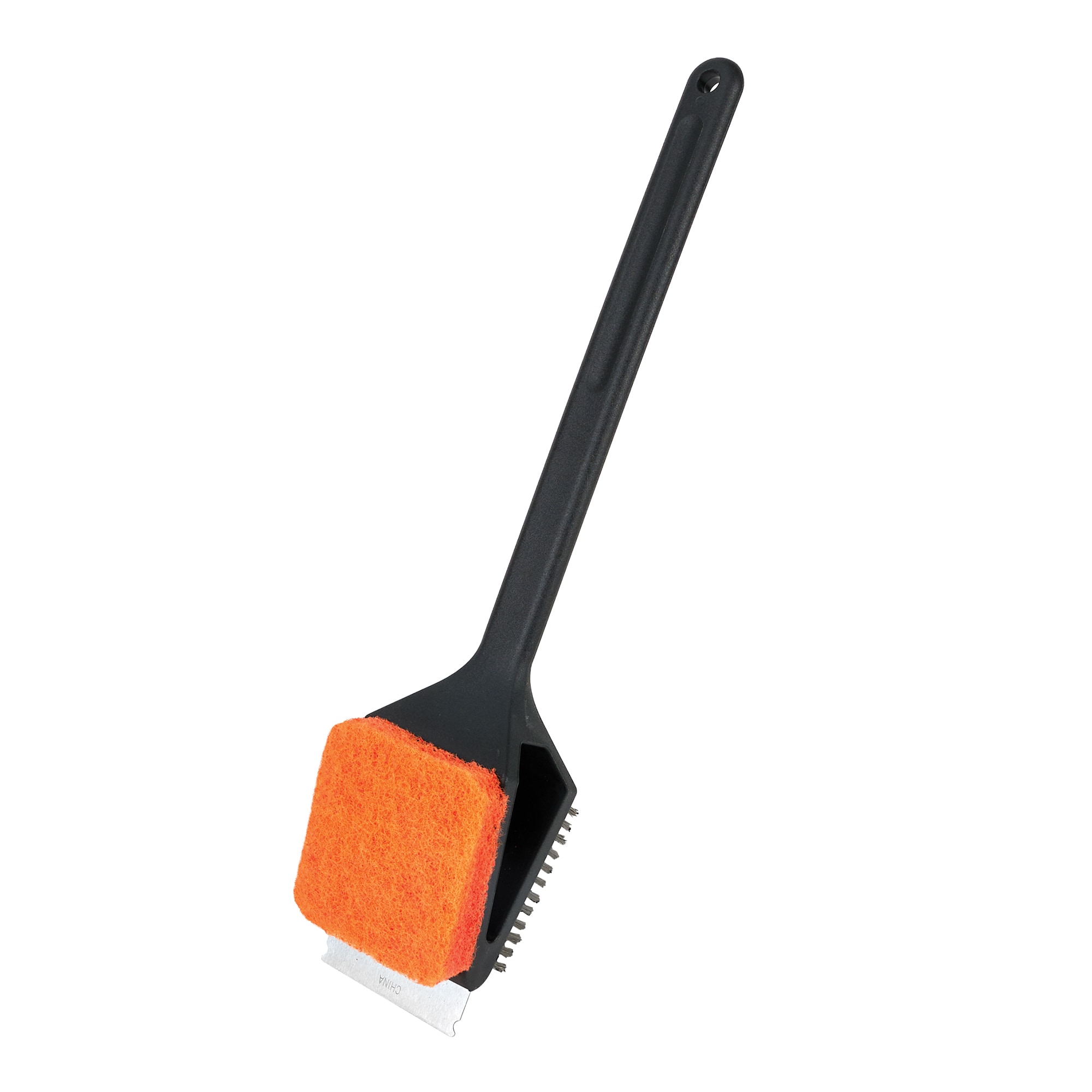 Master Forge Grill brush with 15-in Plastic Handle with Scraper Blade