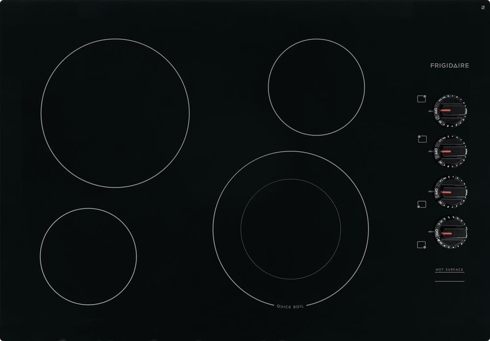 Frigidaire 30-in 4 burners Smooth Surface (Radiant) Black Electric Cooktop
