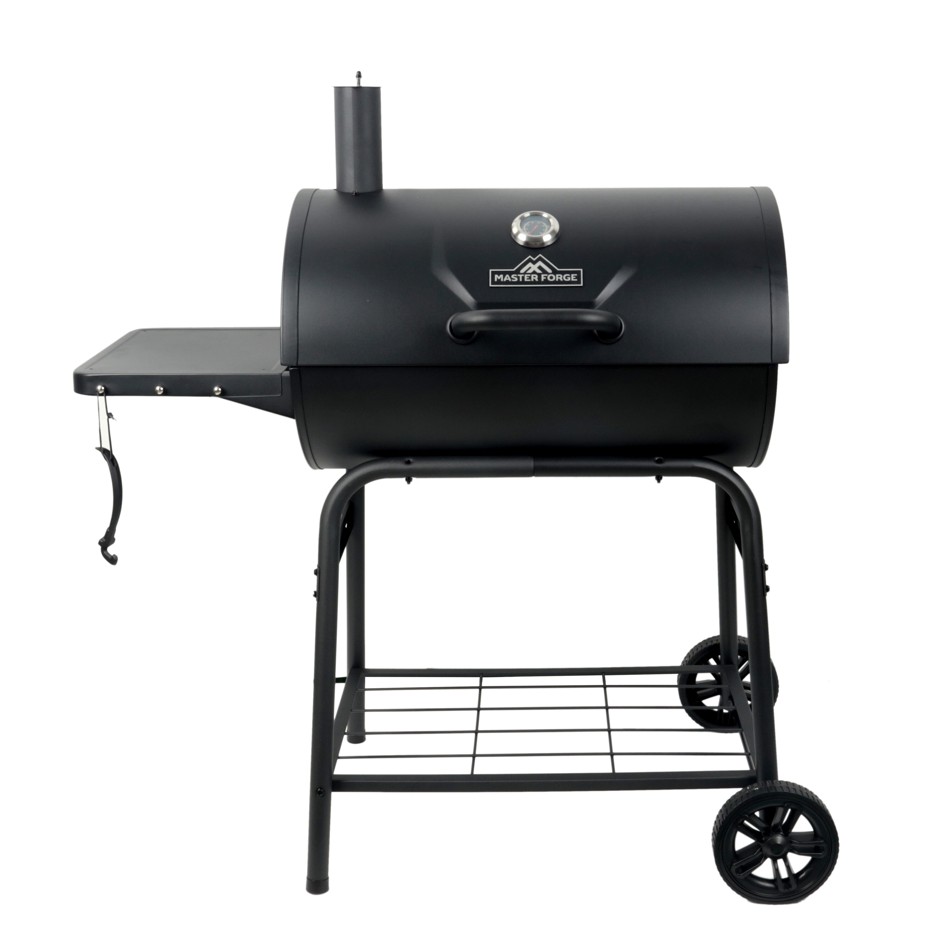 Master Forge 29.05-in W Black Barrel Charcoal Grill
