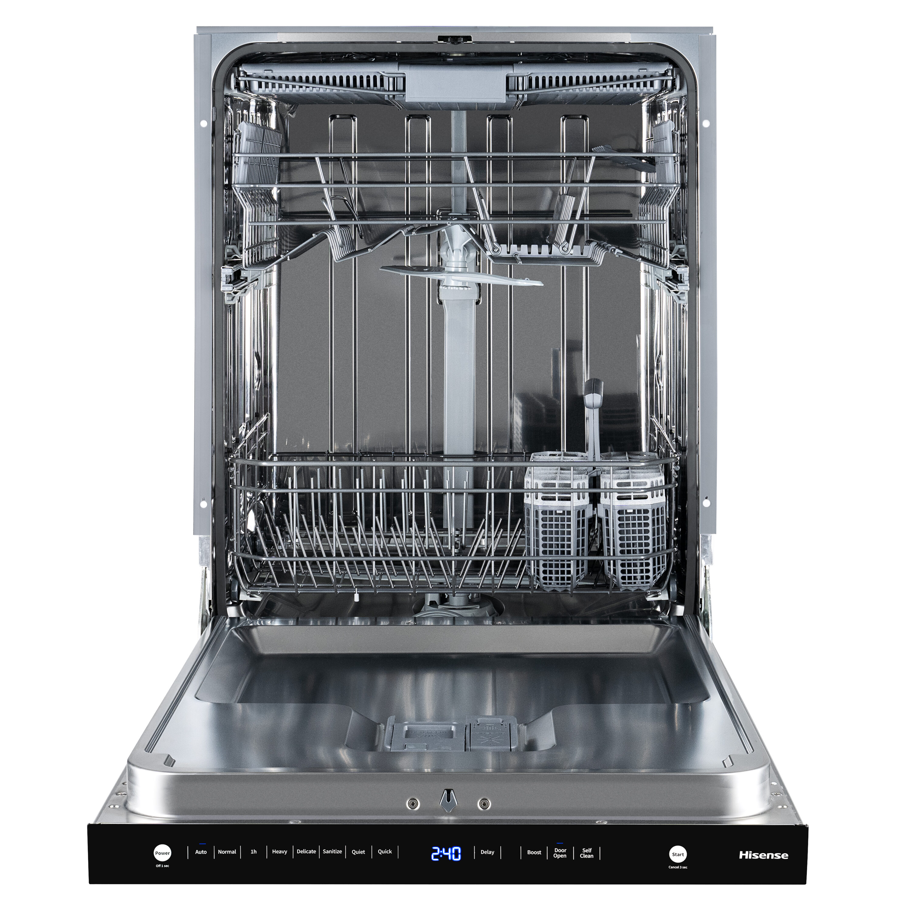 Hisense Top Control 24 in Built In Dishwasher With Third Rack Stainless Steel ENERGY STAR 44 dBA