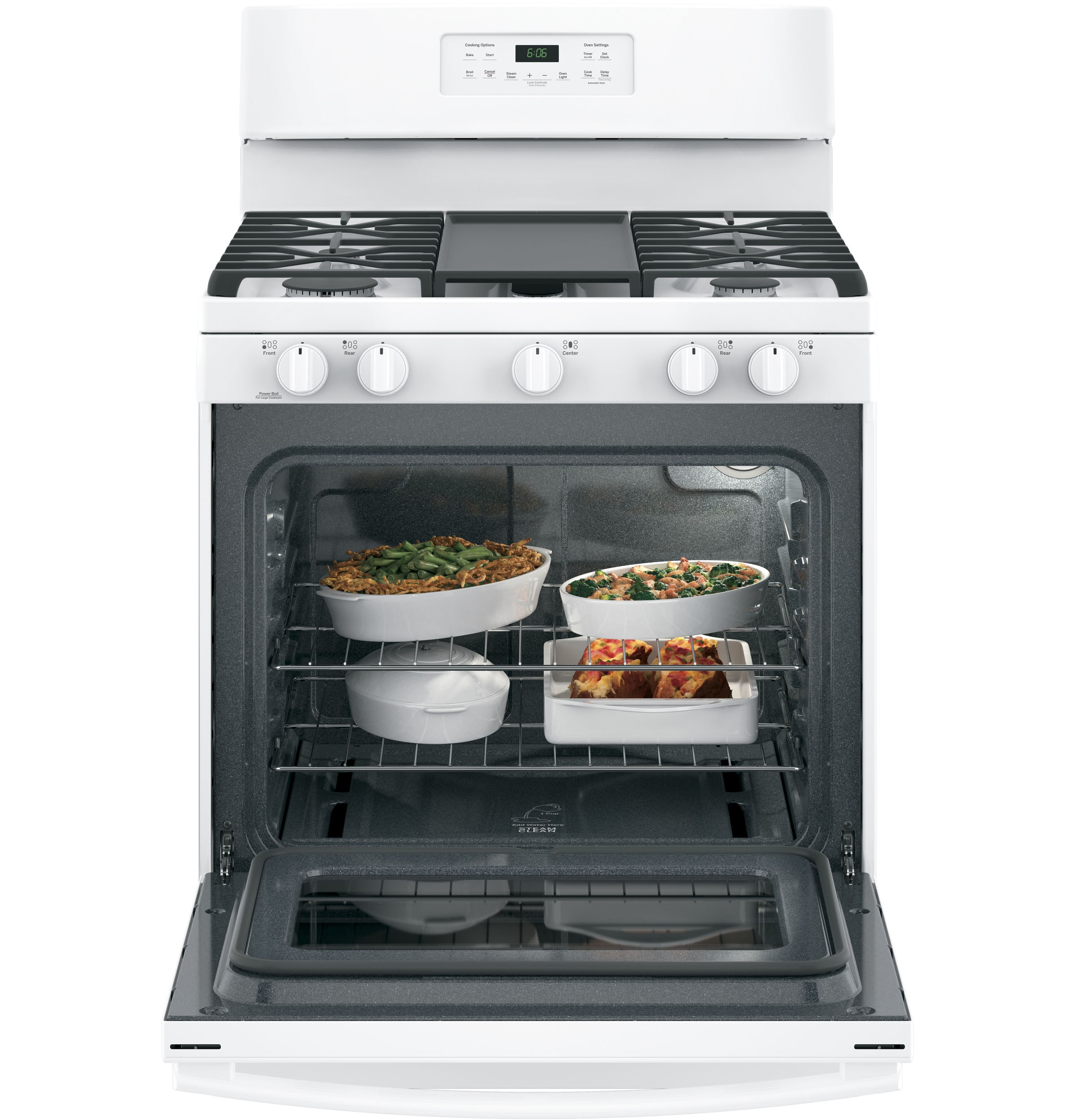 GE 30-in 5 burners 5-cu ft Freestanding Natural Gas Range ( White )