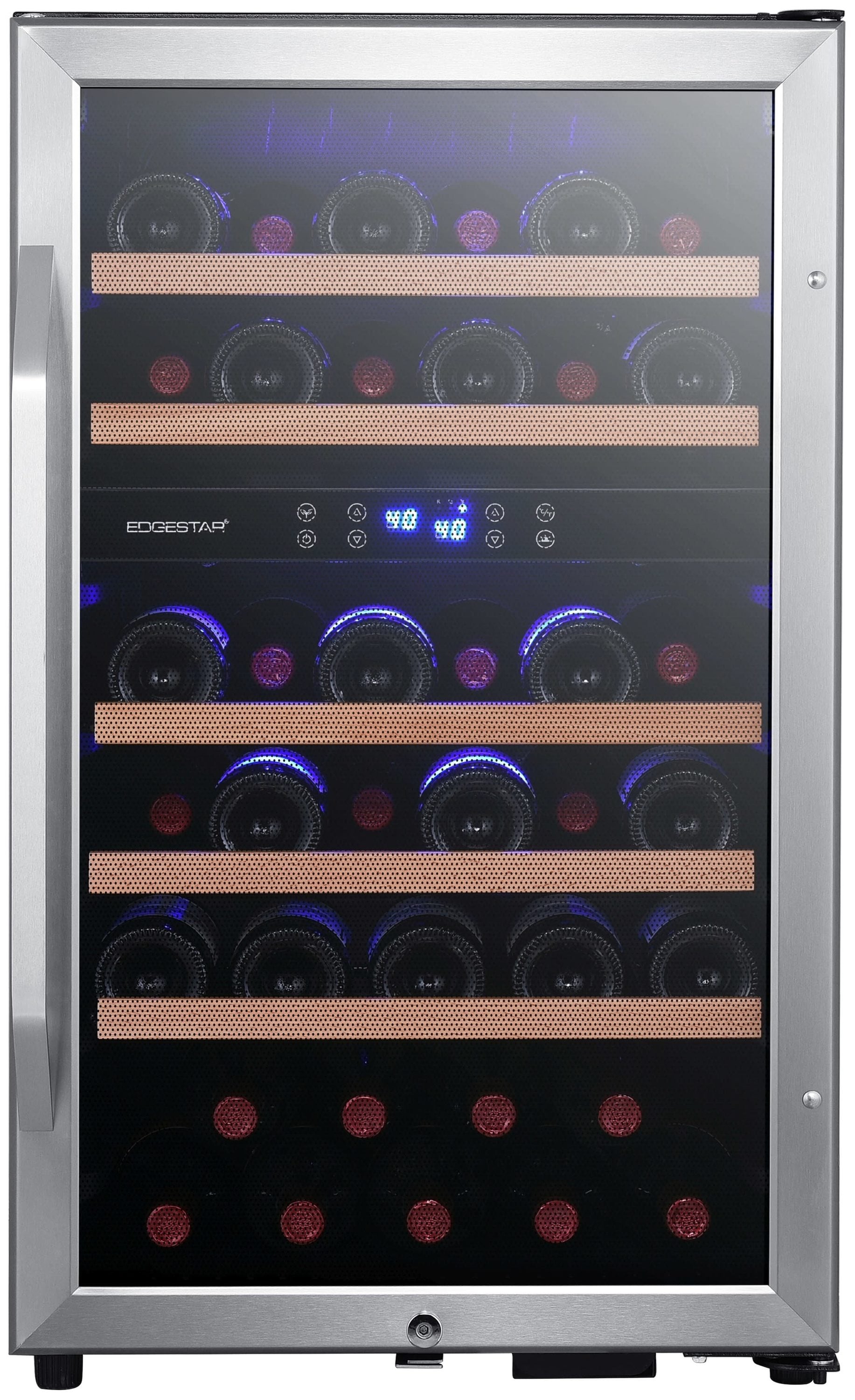 EdgeStar 19.375-in W 38 -Bottles Stainless Steel Dual Zone Cooling Freestanding Indoor Wine Cooler