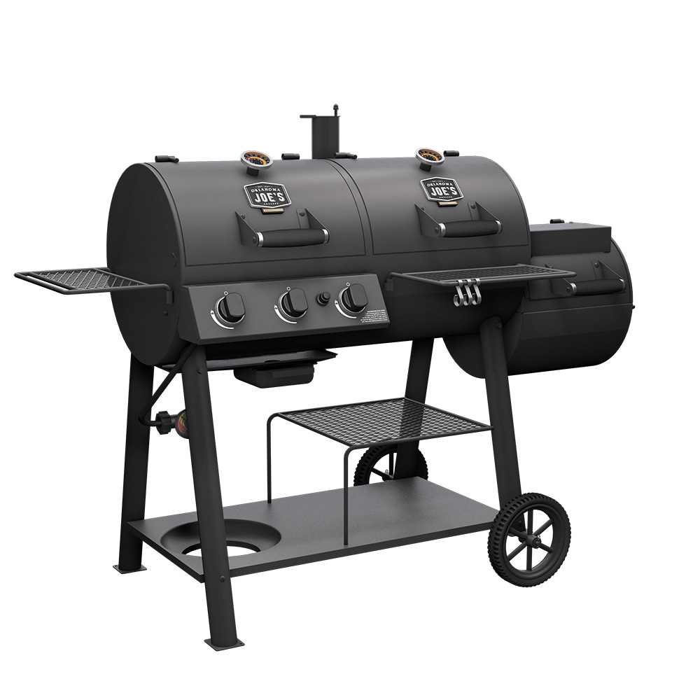 Oklahoma Joe's Canyon Black Liquid propane and charcoal Combo Grill