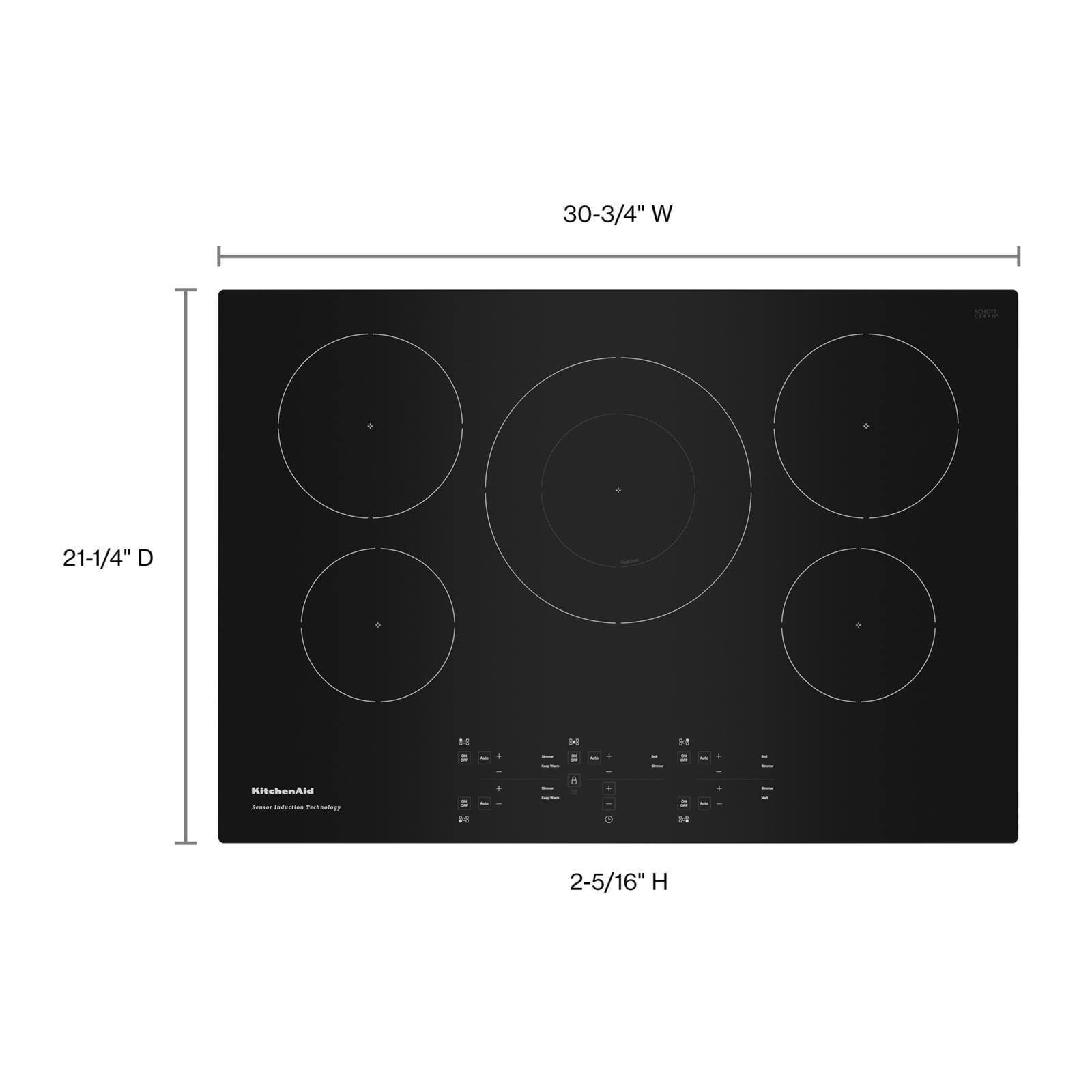 KitchenAid 30-in 5 burners Black Induction Cooktop
