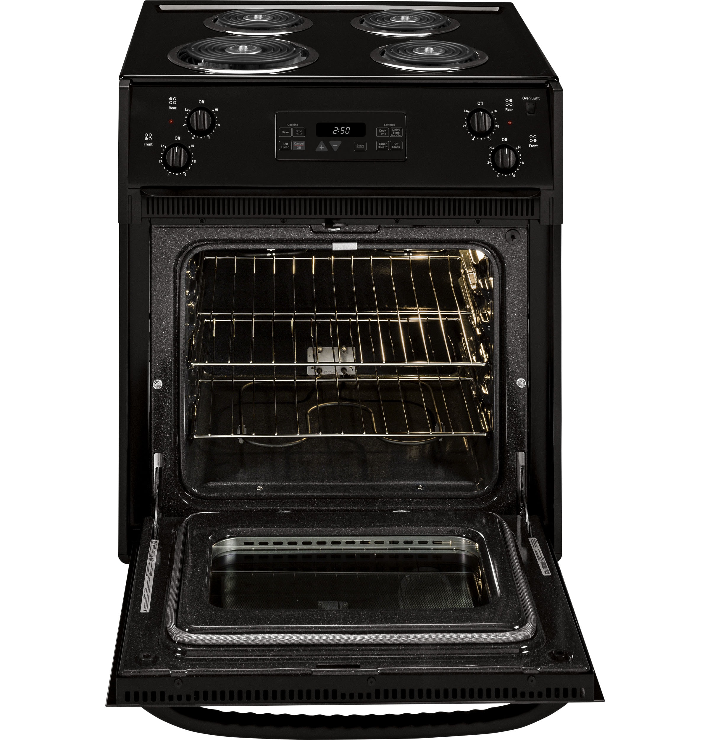 GE 27-in 4 burners 3.0-cu ft Drop-In Electric Range ( Black )