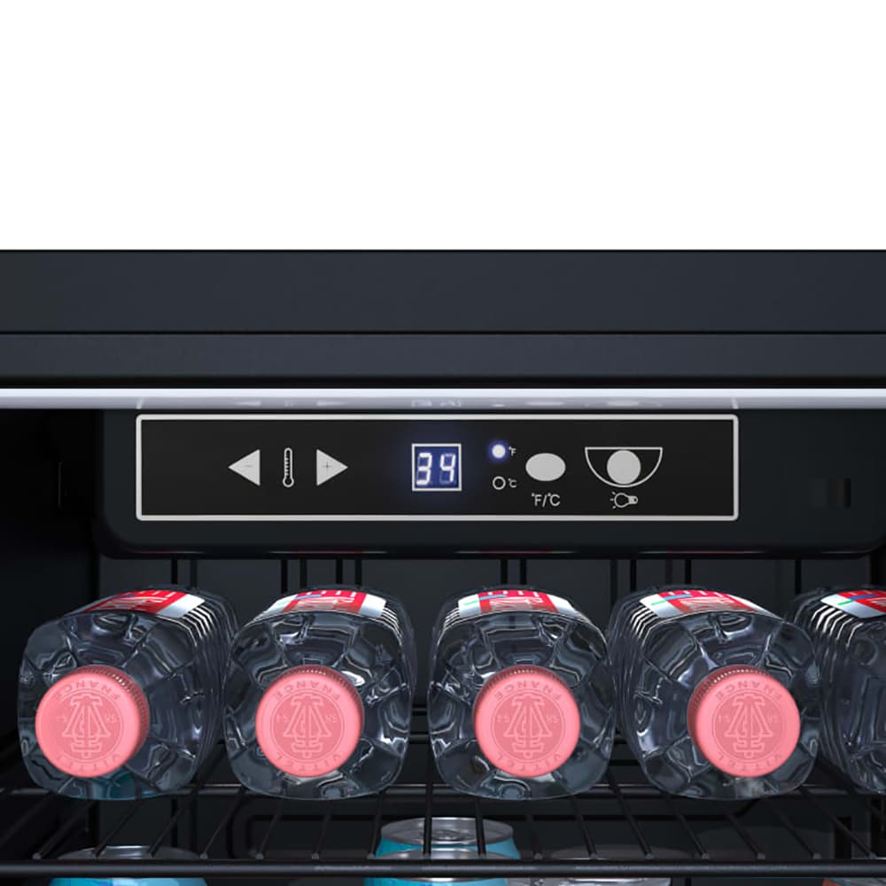 EdgeStar 17.50-in W 80 -Can Capacity Stainless Steel Freestanding Indoor Beverage Refrigerator with Glass Door