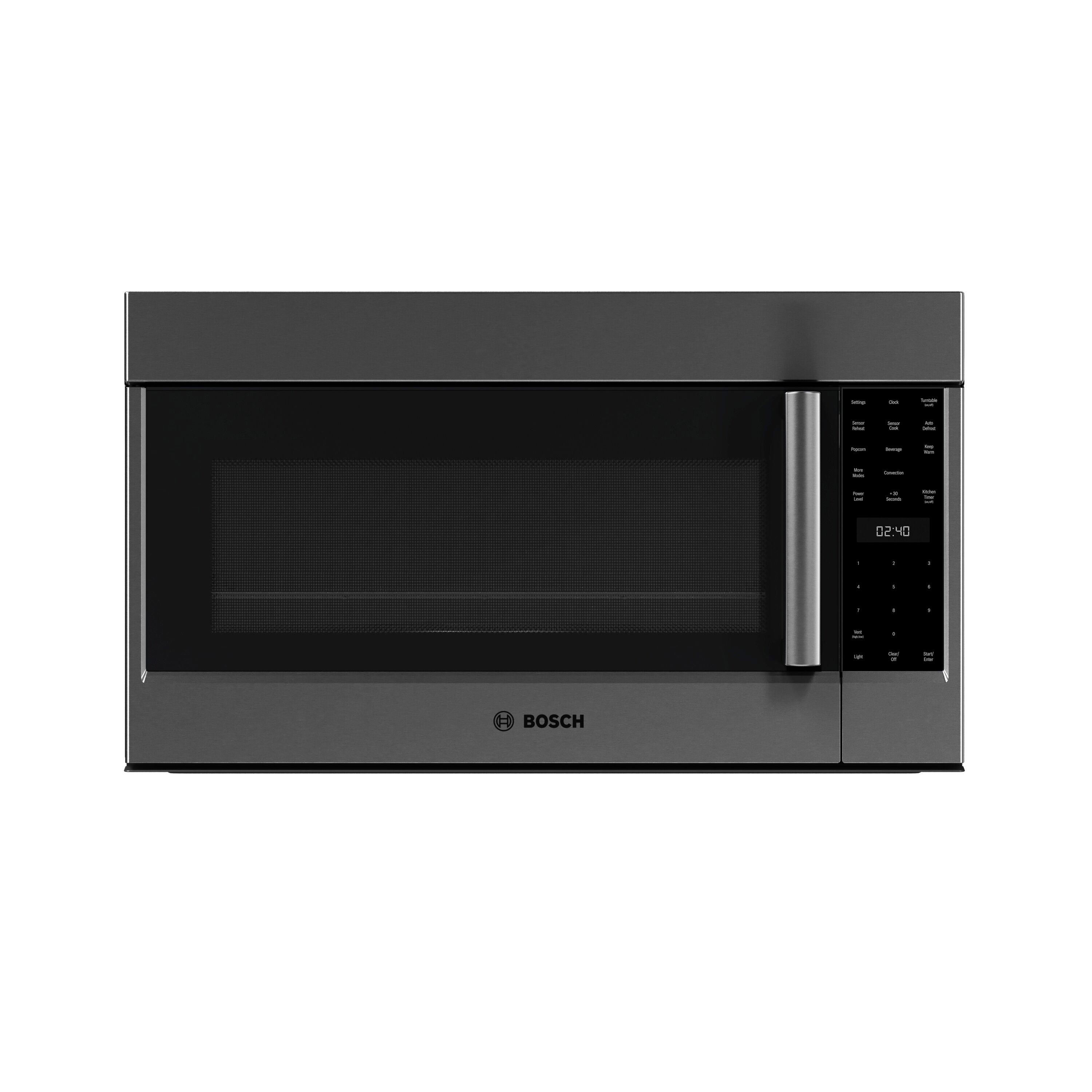 Bosch 800 Series 1 9 cu ft 1000 Watt Over the Range Convection Microwave with Sensor Cooking Black Stainless