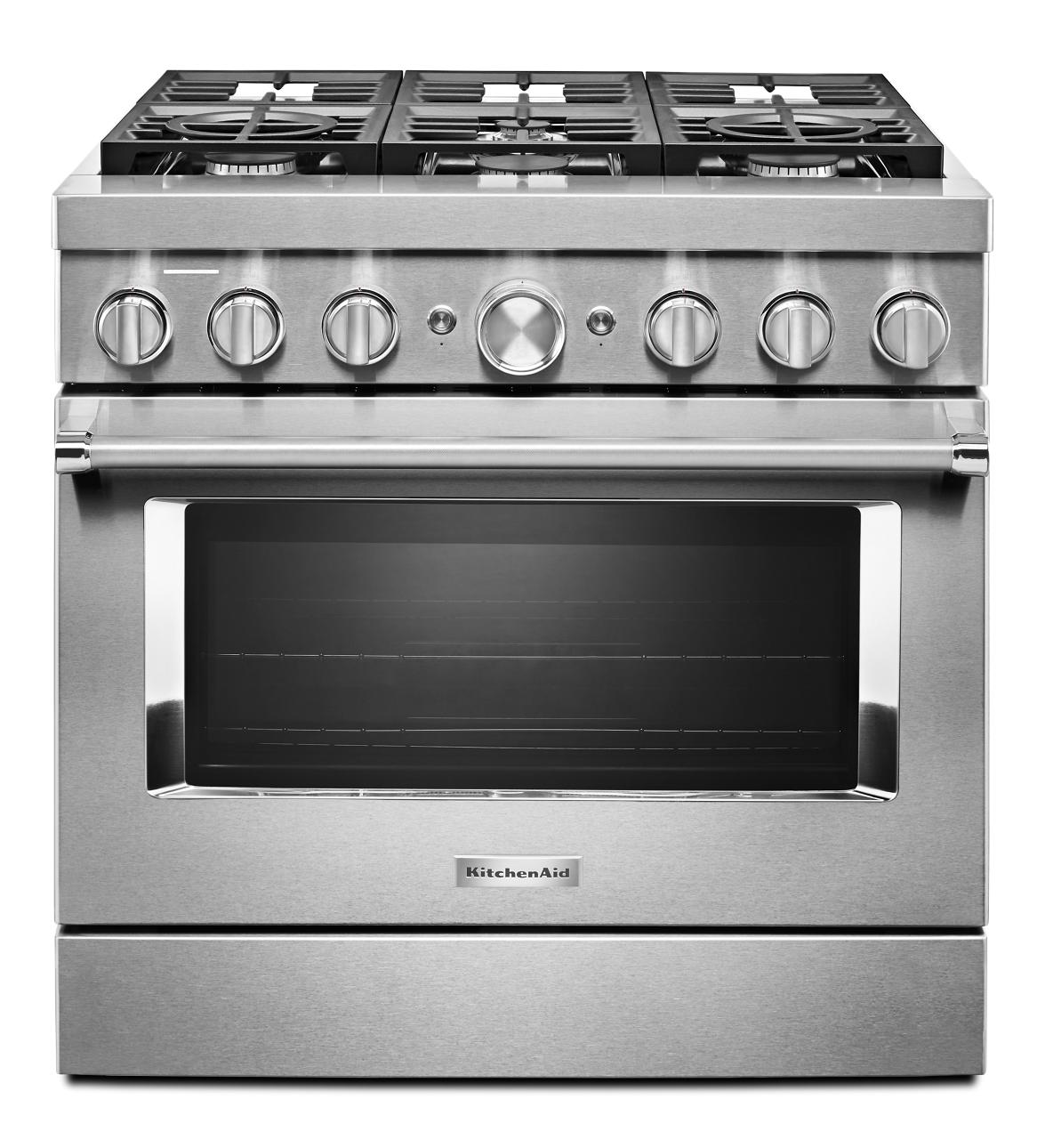 KitchenAid Smart Deep Recessed 5 Burners Self Cleaning Convection Stainless Steel Common 36 in Actual 35 75 in