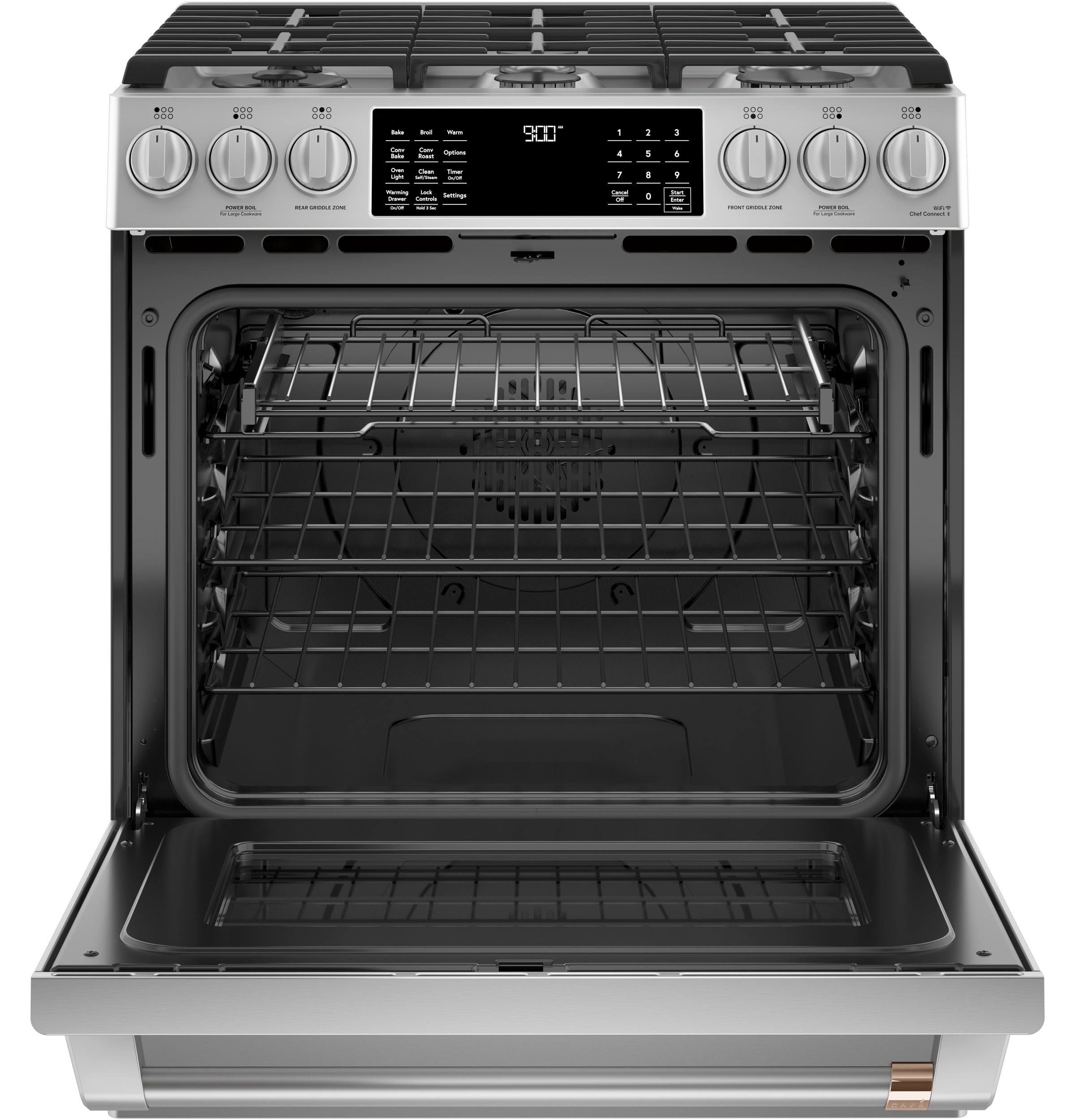 Cafe Deep Recessed 6 Burners Self Cleaning and True Convection Stainless Steel Common 30 in Actual 29 875 in