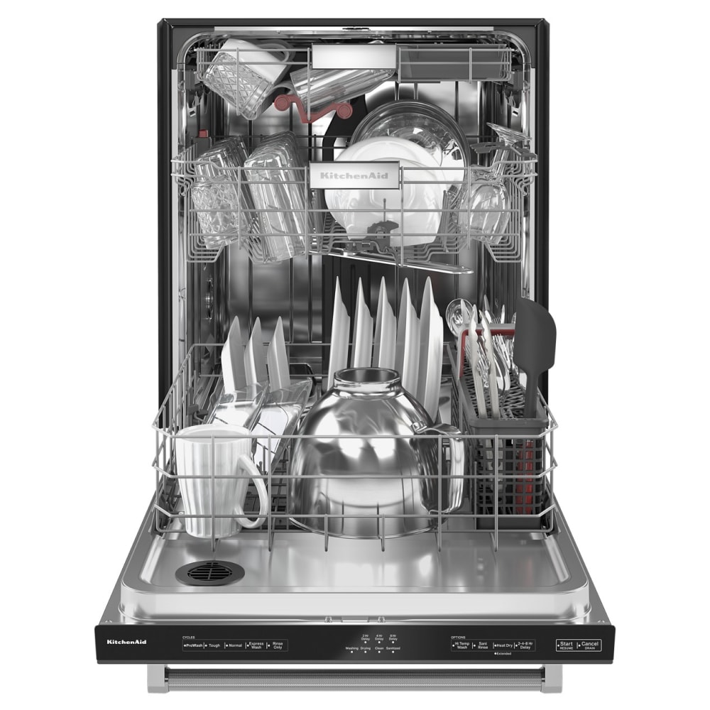 KitchenAid 44 Decibel Filtration Built In Dishwasher Fingerprint Resistant Black Stainless Steel Common 24 in Actual 23 88 in ENERGY STAR