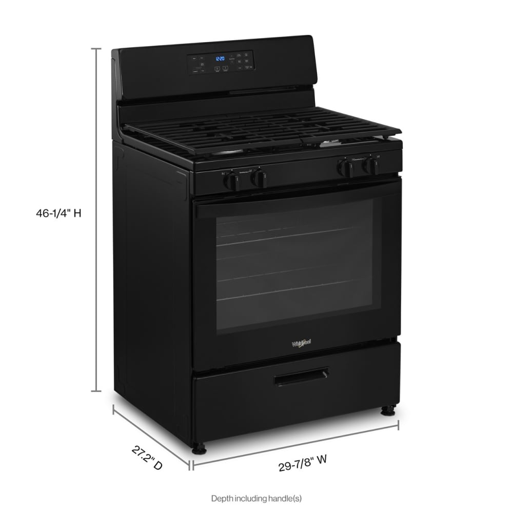 Whirlpool 30-in 4 burners 5.1-cu ft Freestanding Natural Gas Range ( Black )