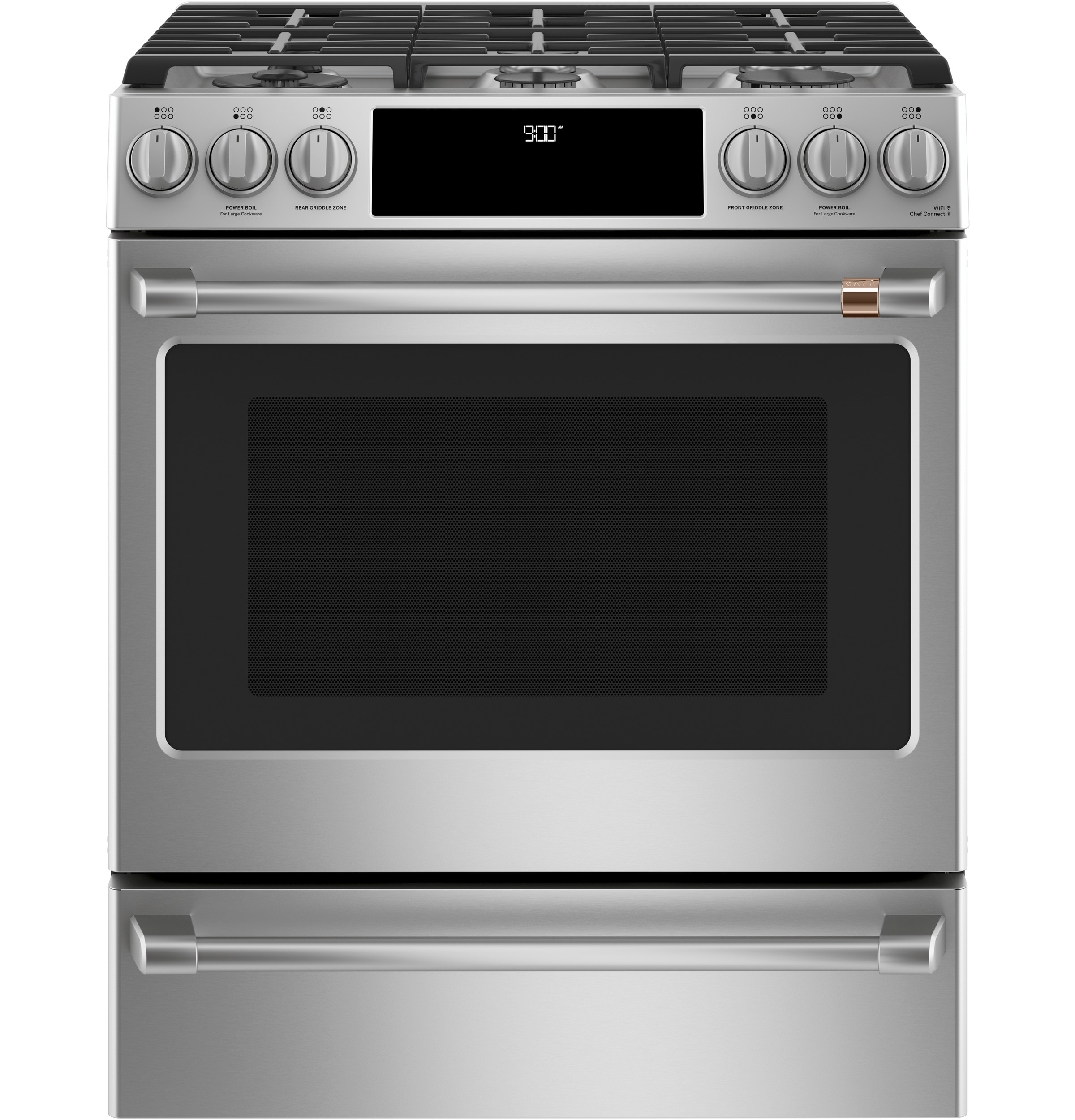 Cafe Deep Recessed 6 Burners Self Cleaning and True Convection Stainless Steel Common 30 in Actual 29 875 in
