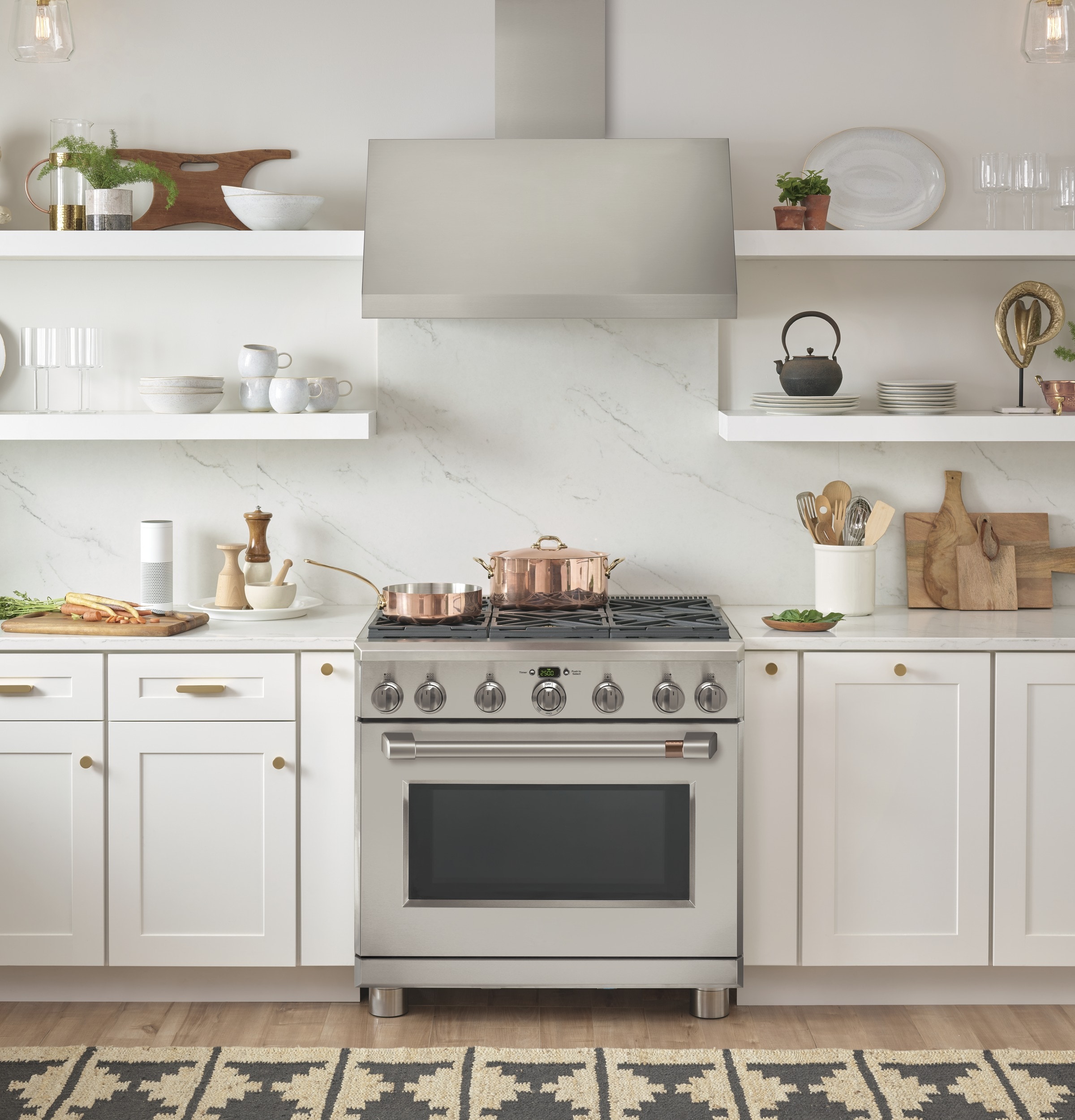 GE Wall-Mounted range hood Flue cover 2 -Pack Stainless Steel