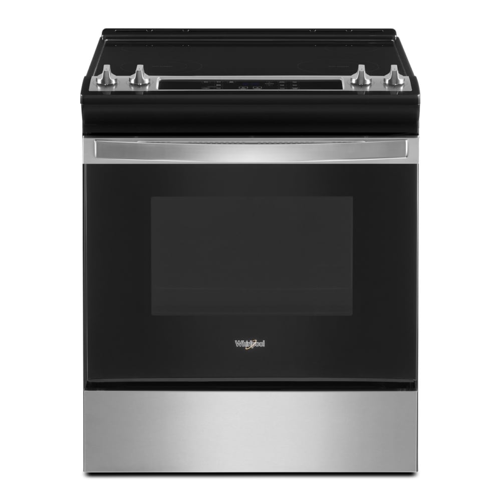 Whirlpool 30-in Glass Top 4 burners 4.8-cu ft Slide-In Electric Range ( Fingerprint Resistant Stainless Steel )