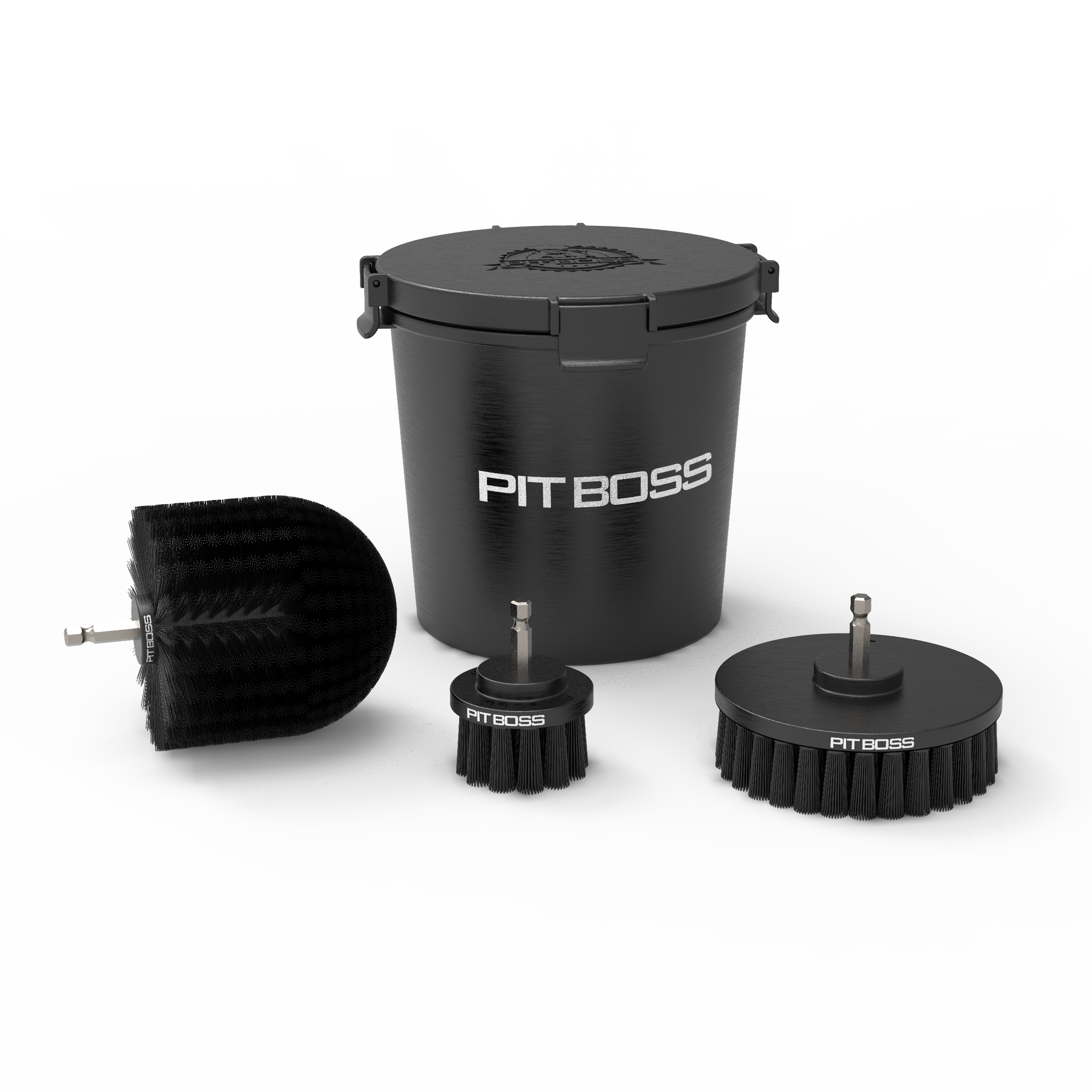 Pit Boss Pro Series Drill Attachment Cleaning Kit Rubber Grill brush replacement head with 3-in