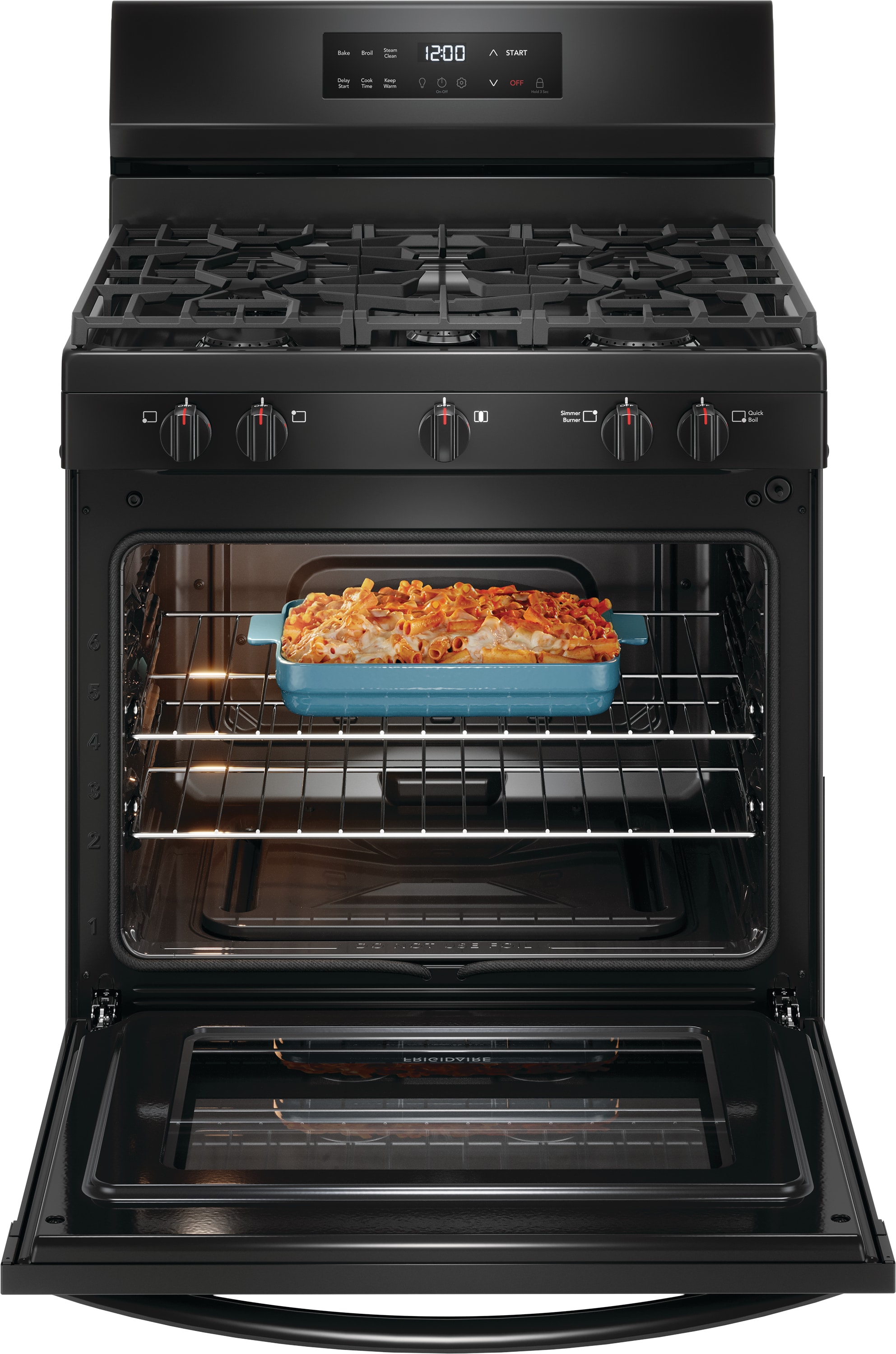 Frigidaire 30-in 5 burners 5.1-cu ft Freestanding Natural Gas Range ( Black )
