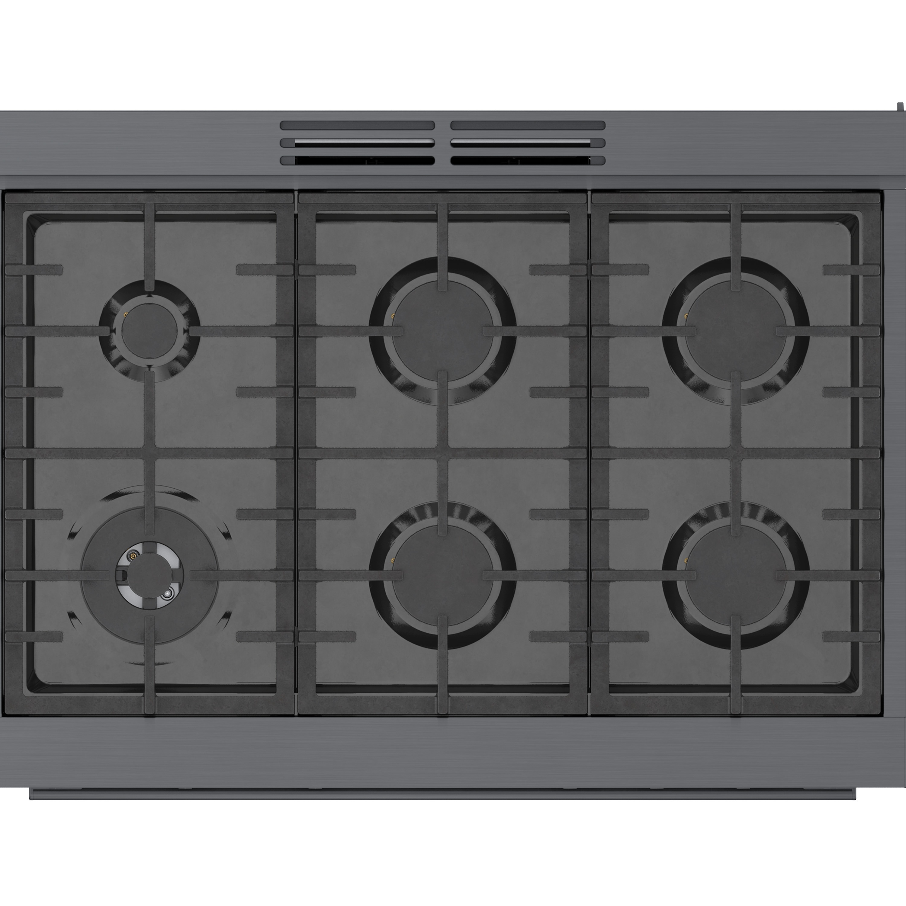 Bosch 800 Series Industrial Style 36-in Standard 6 burners Convection Oven Freestanding Dual Fuel Range ( Black stainless steel )