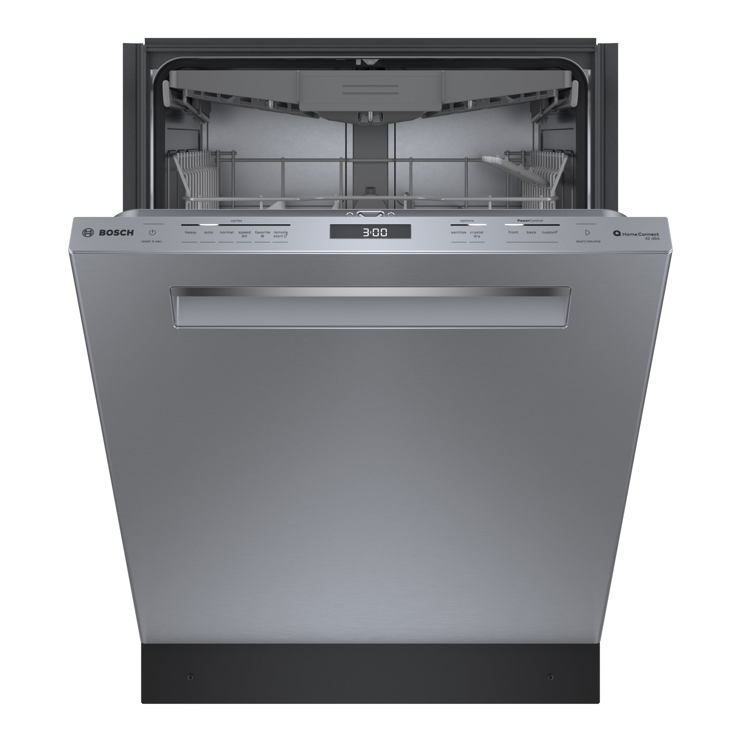 Bosch 800 Series 24 in Stainless Steel Top Control Built In Pocket Handle Dishwasher with Stainless Steel Tub and 3rd Rack