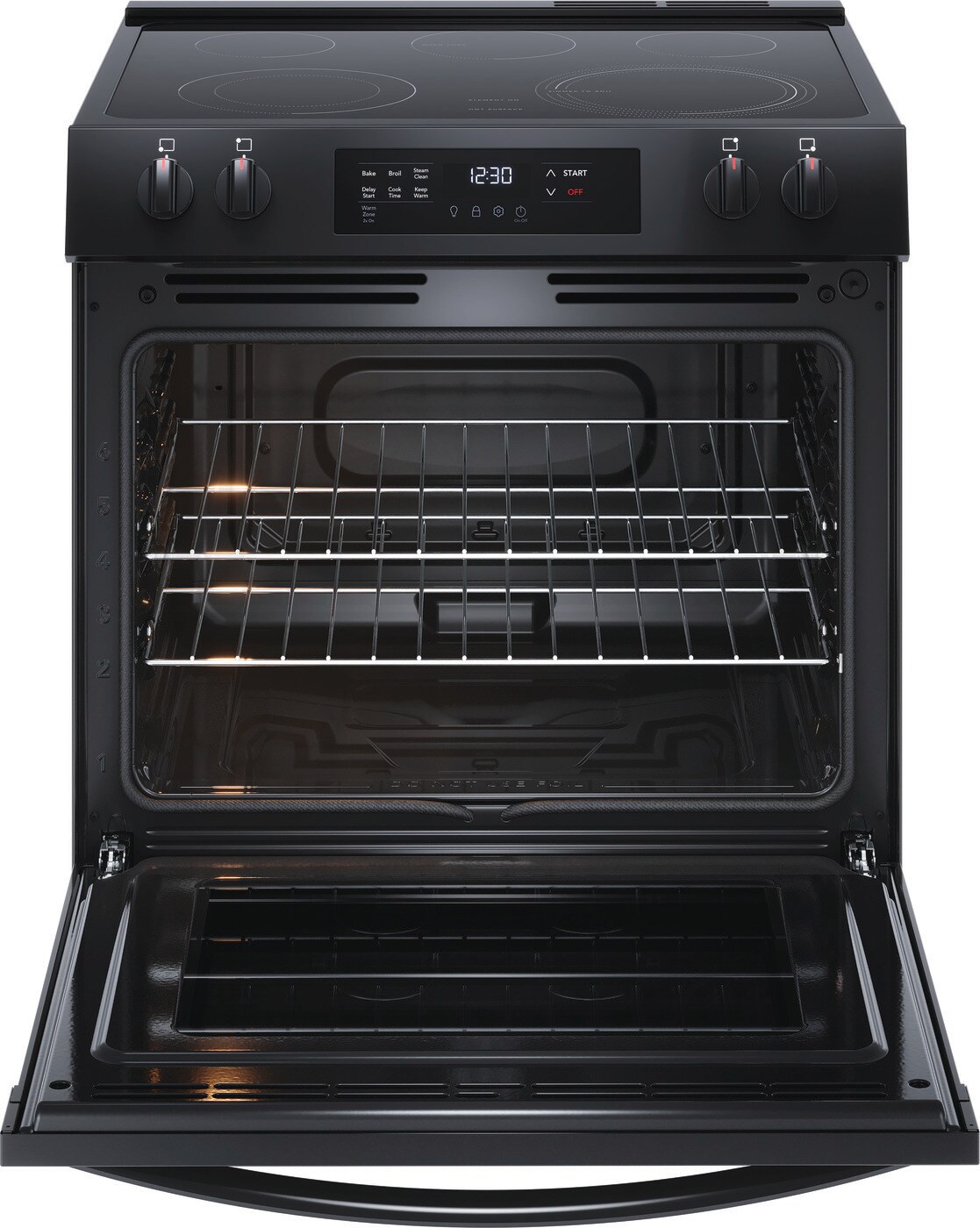 Frigidaire 30-in Glass Top 5 burners 5.3-cu ft Slide-In Electric Range Black )