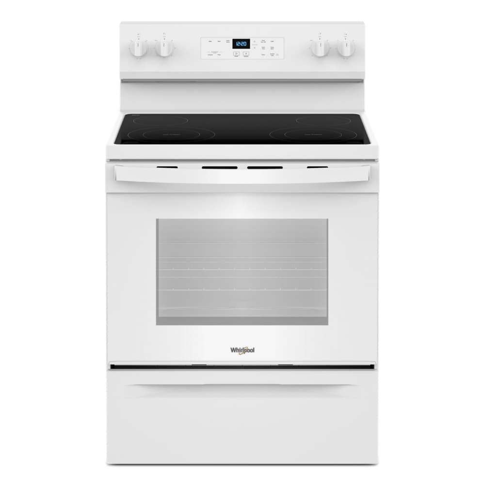 Whirlpool Flexible Cooktop 30-in Glass Top 4 burners 5.3-cu ft Freestanding Electric Range ( White )