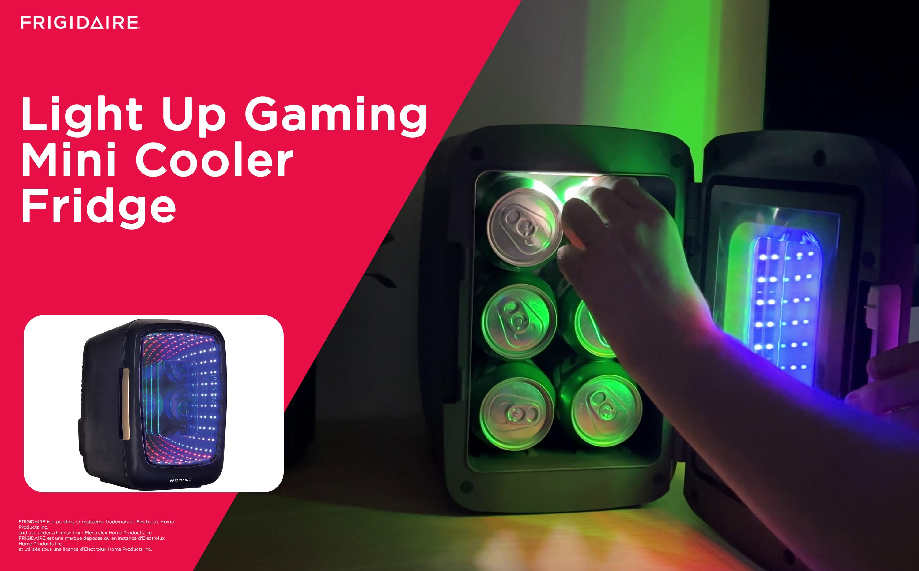 Frigidaire 8-in W 6 -Can Capacity Black Freestanding Indoor Beverage Refrigerator with Glass Door