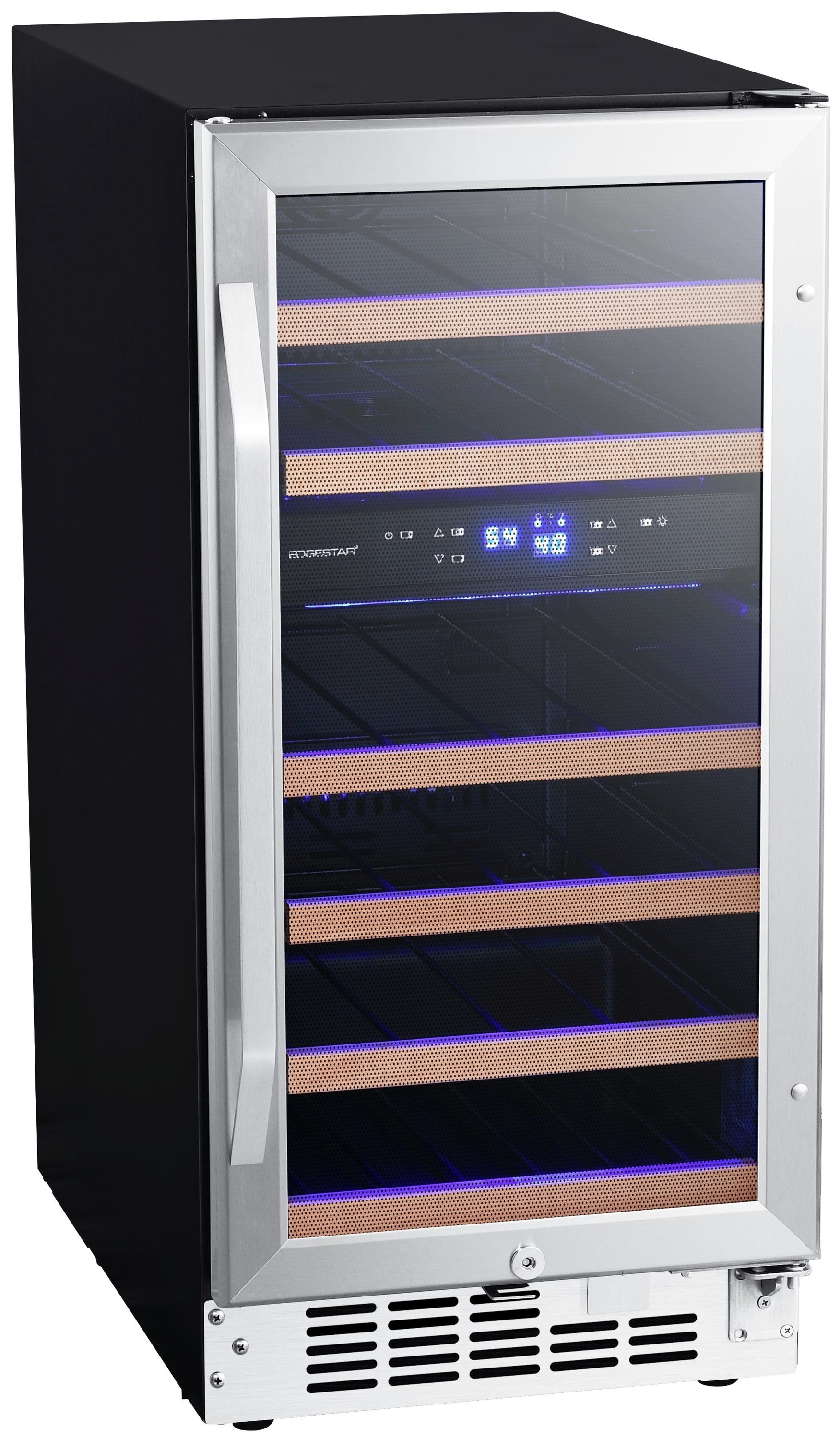EdgeStar 15-in W 26 -Bottles Stainless Steel Dual Zone Cooling Built-in/Freestanding Indoor Wine Cooler
