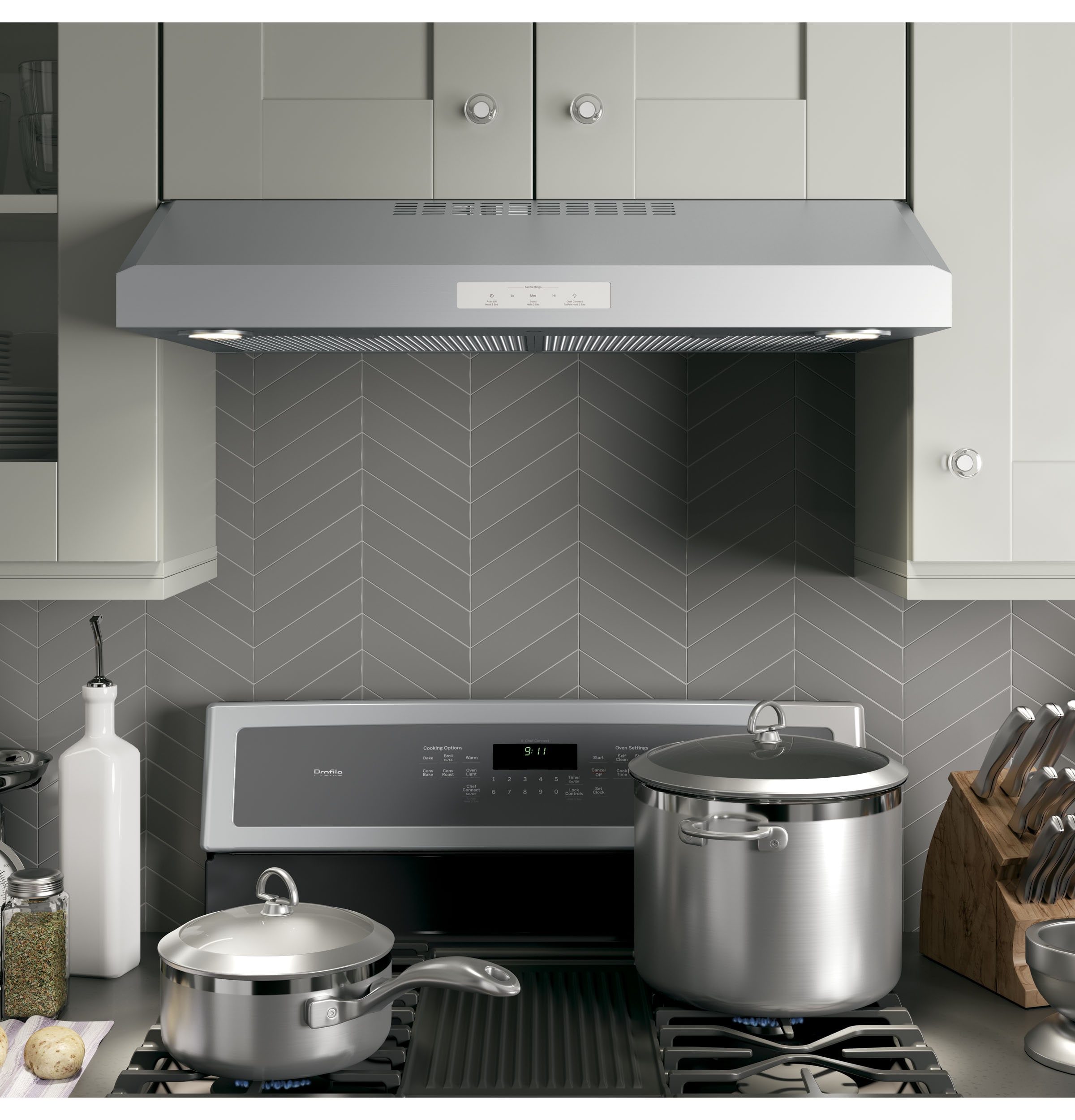 GE Profile 30 in Convertible Stainless Steel Undercabinet Range Hood Common 30 in Actual 29 875 in
