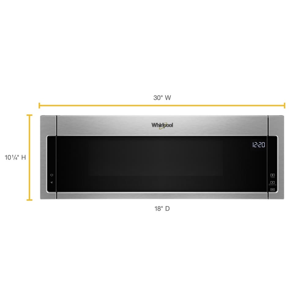 Whirlpool Low Profile Microwave Hood Combination 1 1 cu ft Over the Range Microwave Stainless Steel