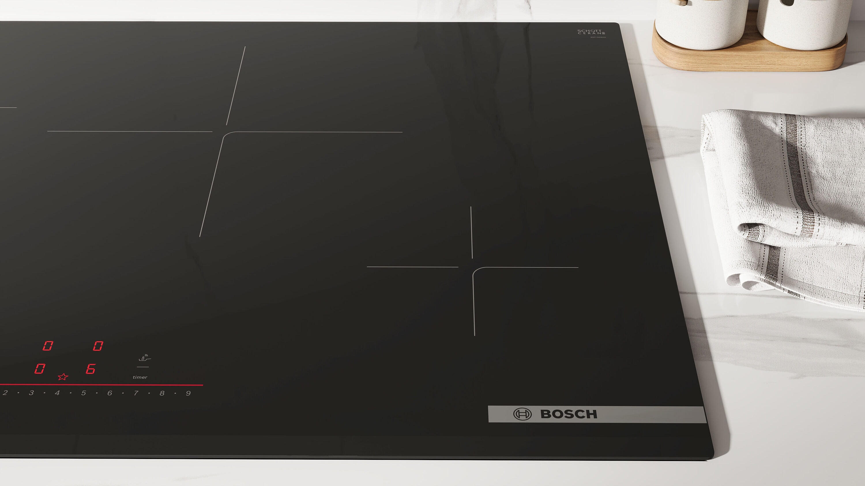 Bosch 800 Series 30-in 4 burners Black Smart Compatible Induction Cooktop
