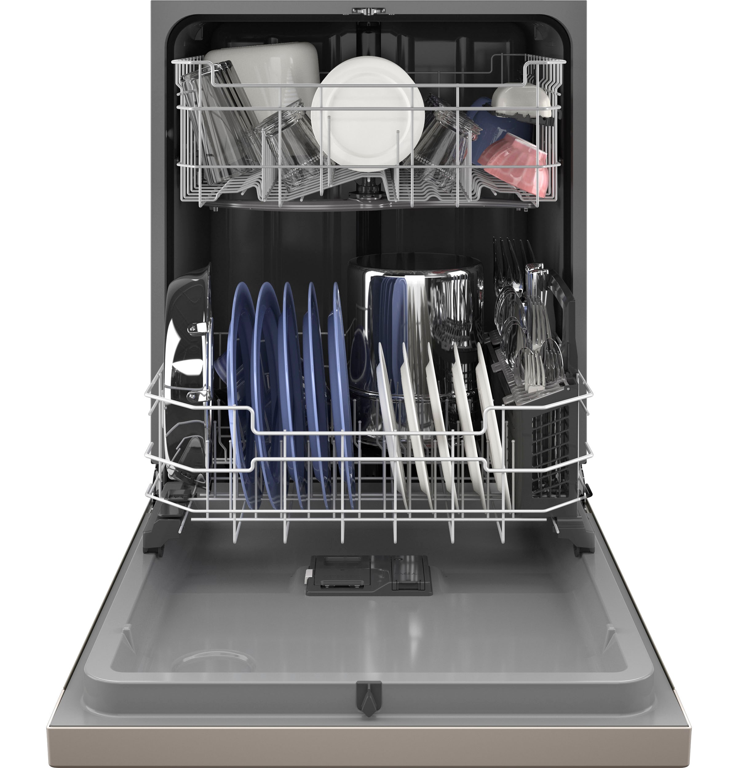 GE Dry Boost Front Control 24 in Built In Dishwasher Slate ENERGY STAR 52 dBA