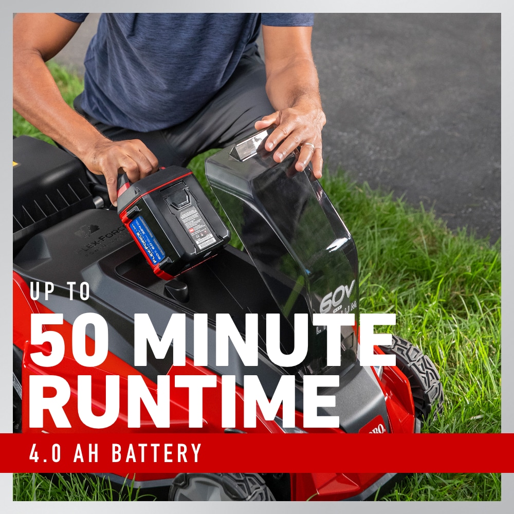 Toro Stripe 60-volt , ( 1 ) 4 Ah 21-in Push Battery Walk Mower , Bagger Included