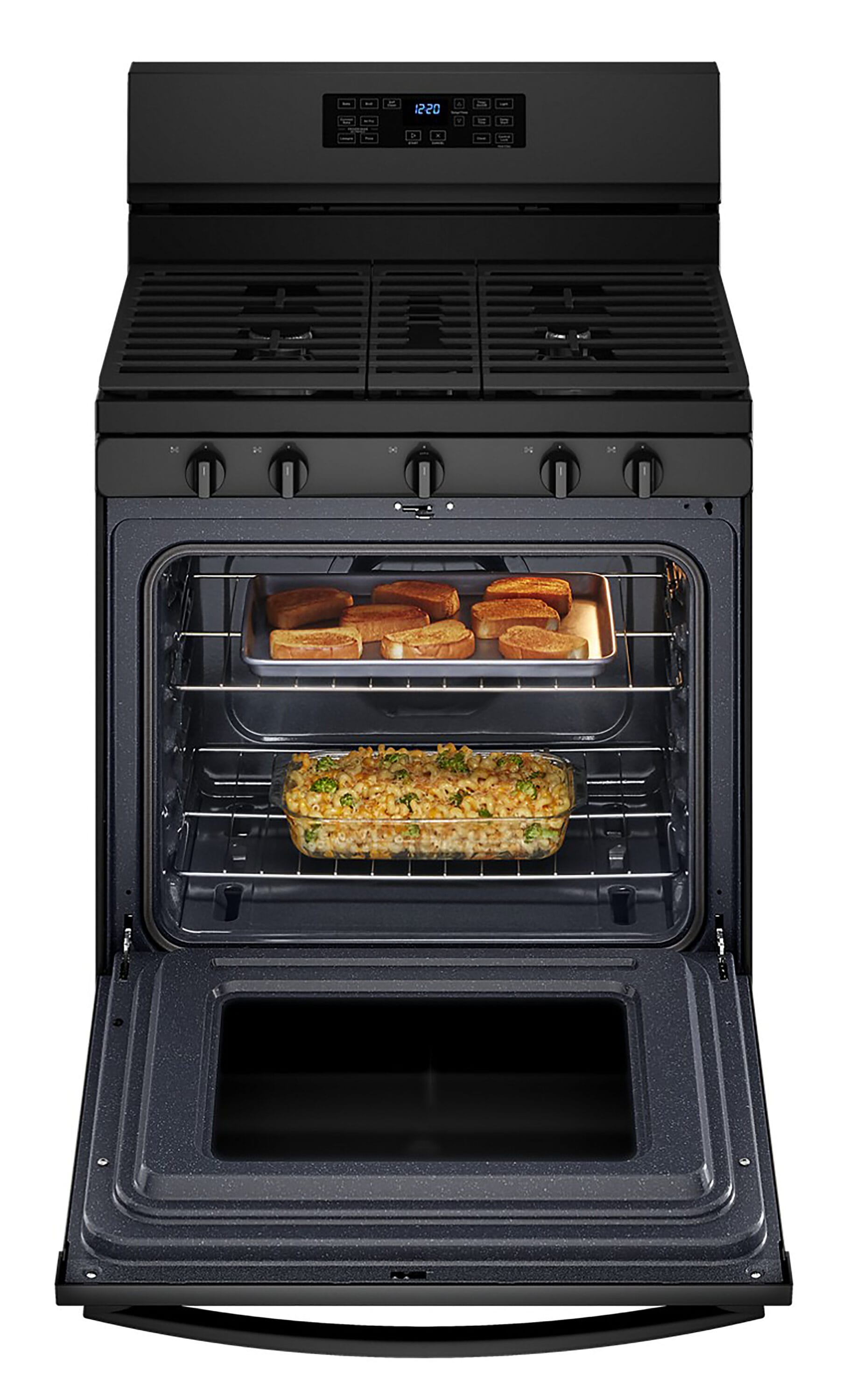 Whirlpool 30-in 5 burners 5.0-cu ft Air Fry Convection Oven Freestanding Natural Gas Range ( Black )