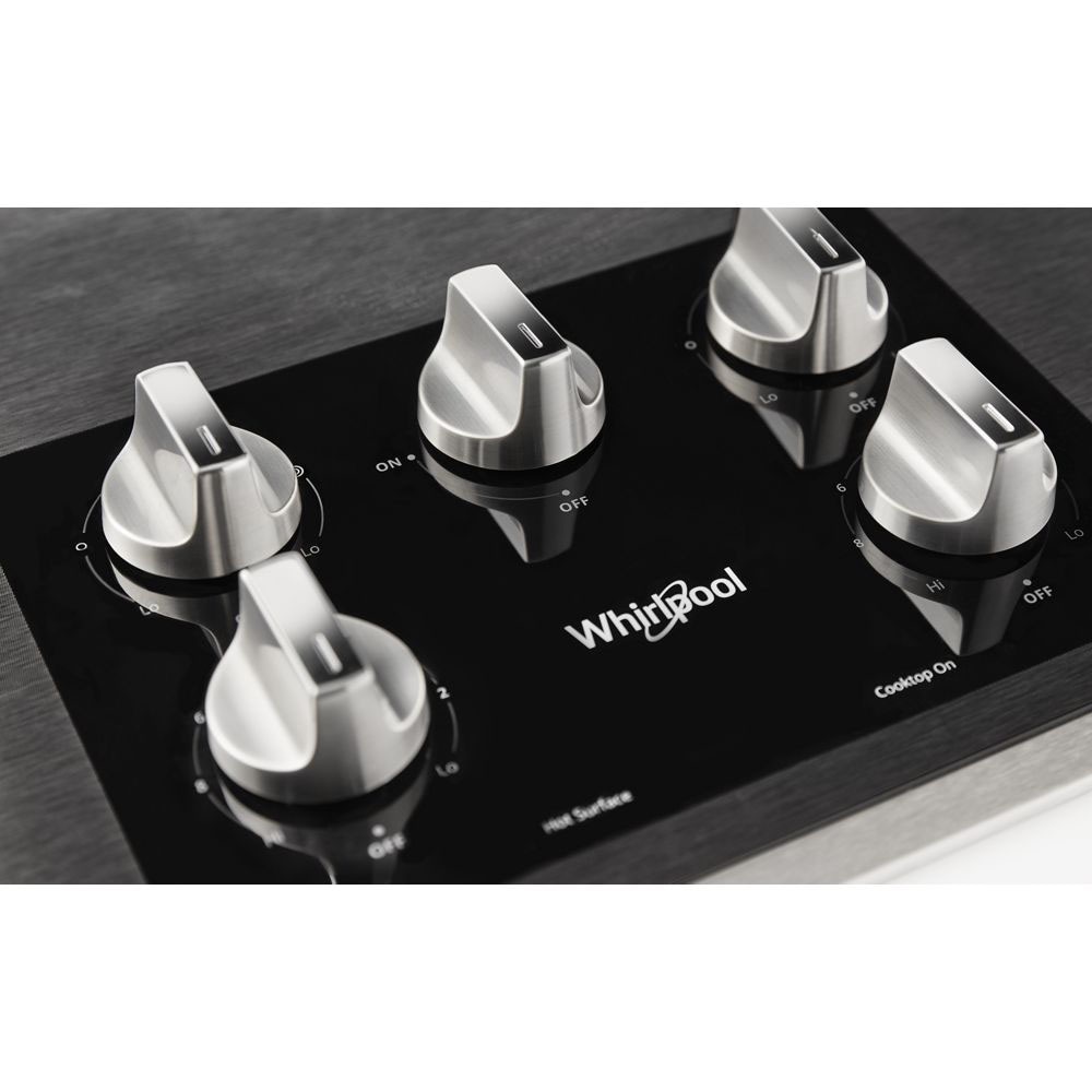 Whirlpool 36-in 5 burners Smooth Surface (Radiant) Stainless steel Electric Cooktop