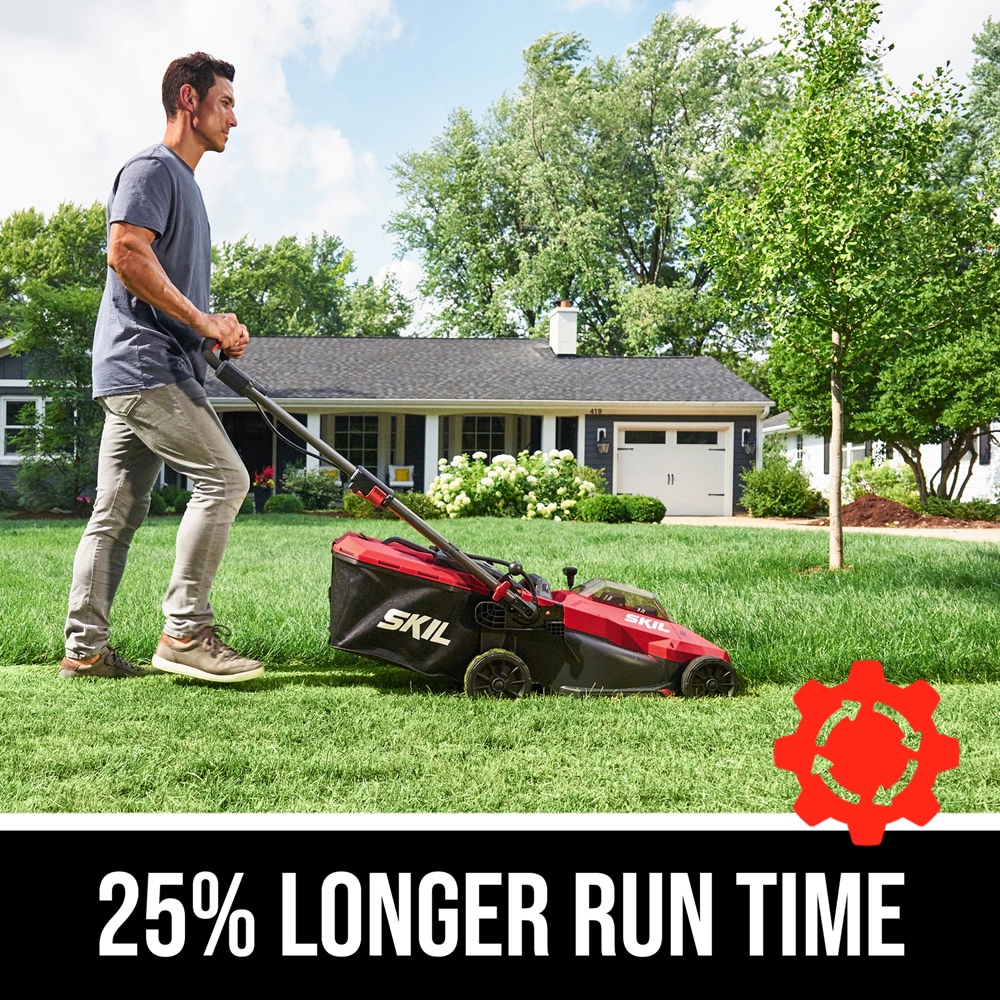 SKIL PWR CORE 20-volt, 18-in Push Battery Walk Mower with (2) 4 Ah Batteries Included