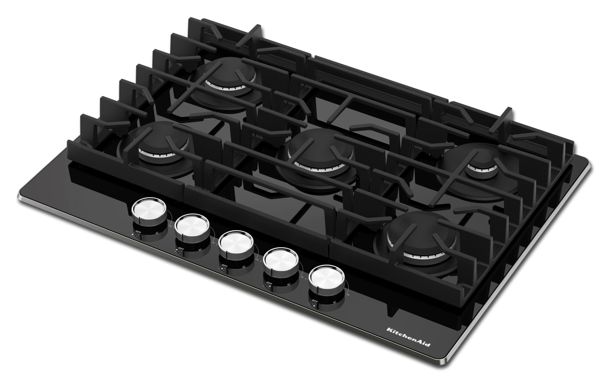 KitchenAid 36-in 5 burners Black Gas Cooktop