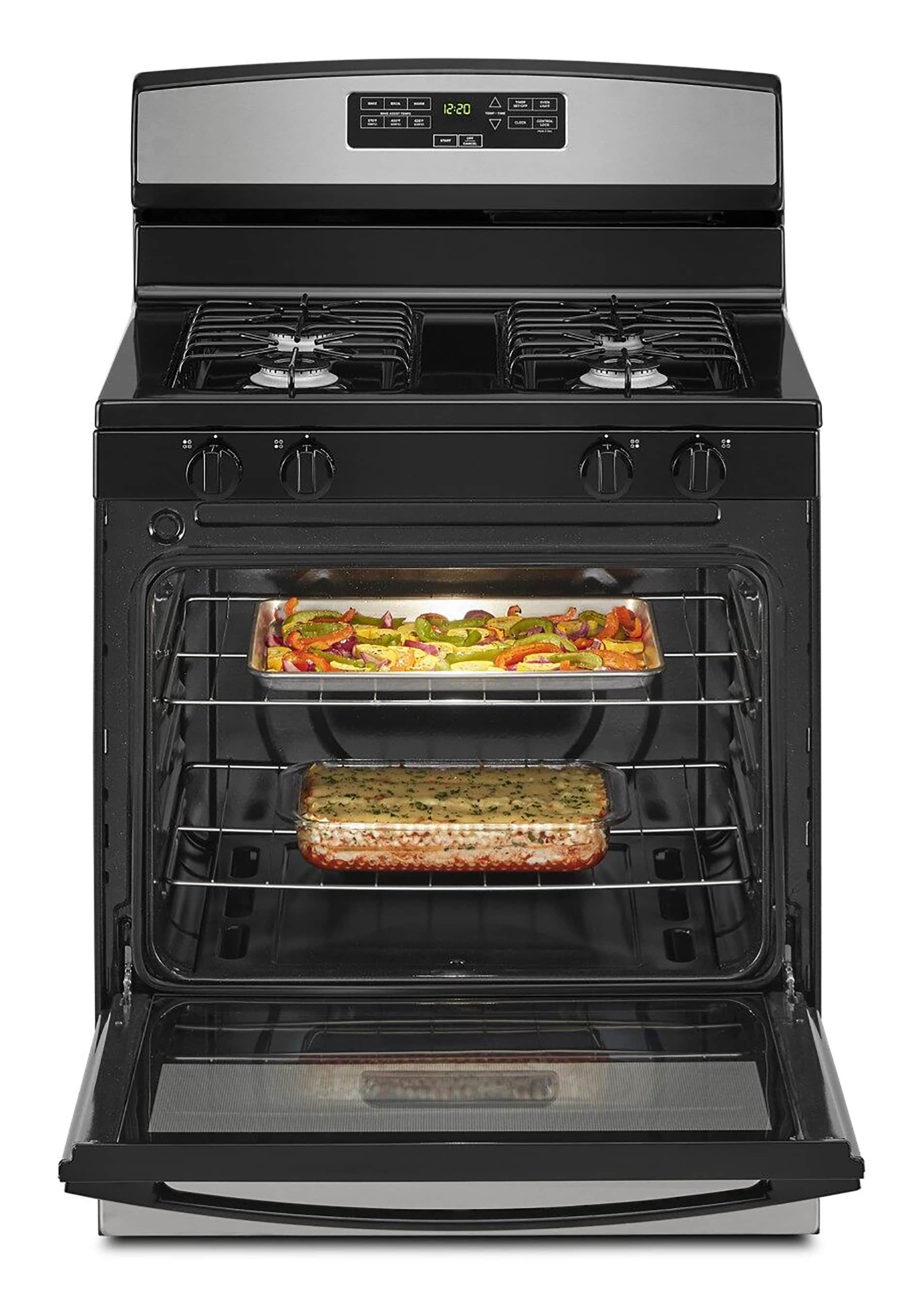 Amana 30-in 4 burners 5.1-cu ft Freestanding Natural Gas Range ( Stainless Steel )