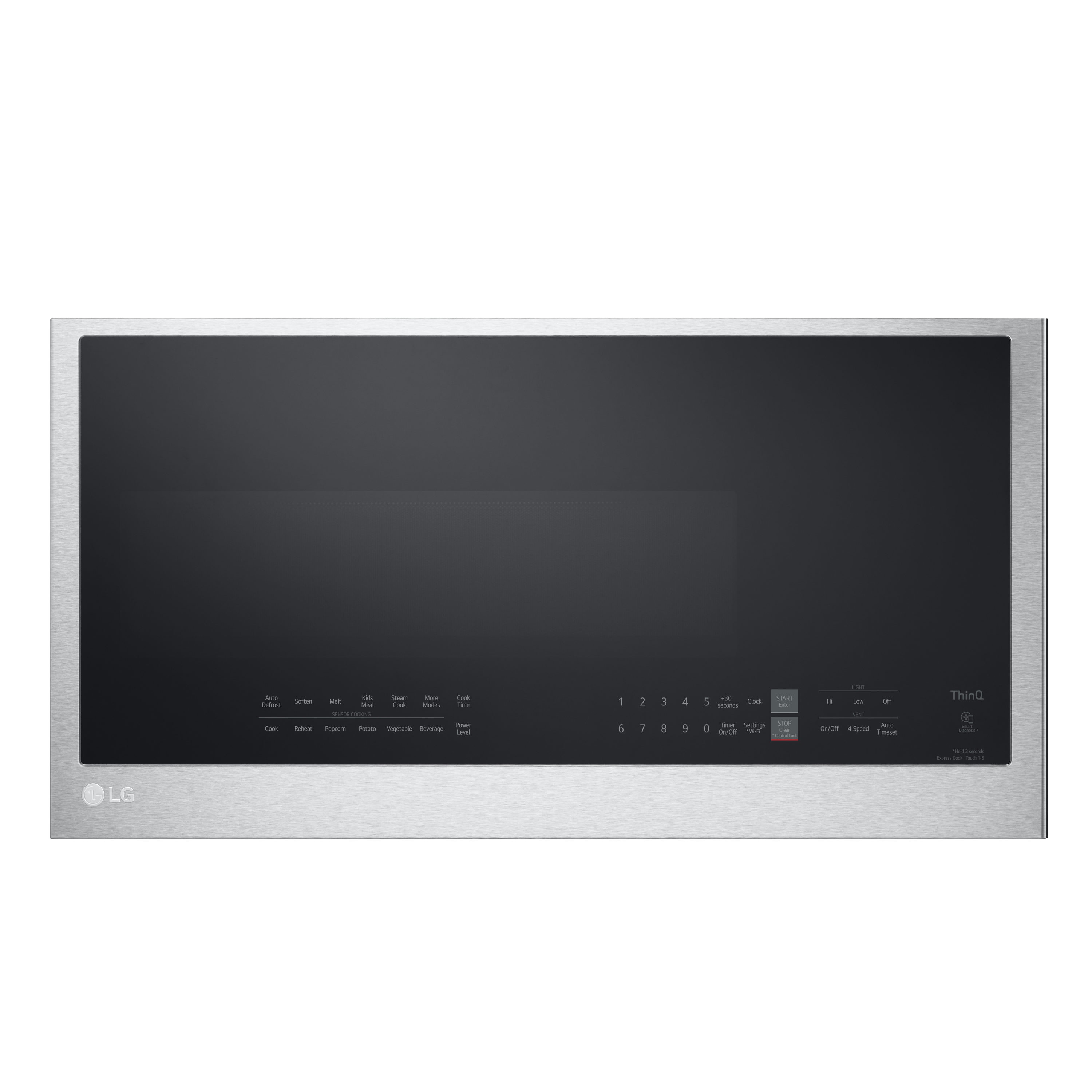 LG 2 cu ft 1050 Watt Smart Over the Range Microwave with Sensor Cooking Printproof Stainless Steel