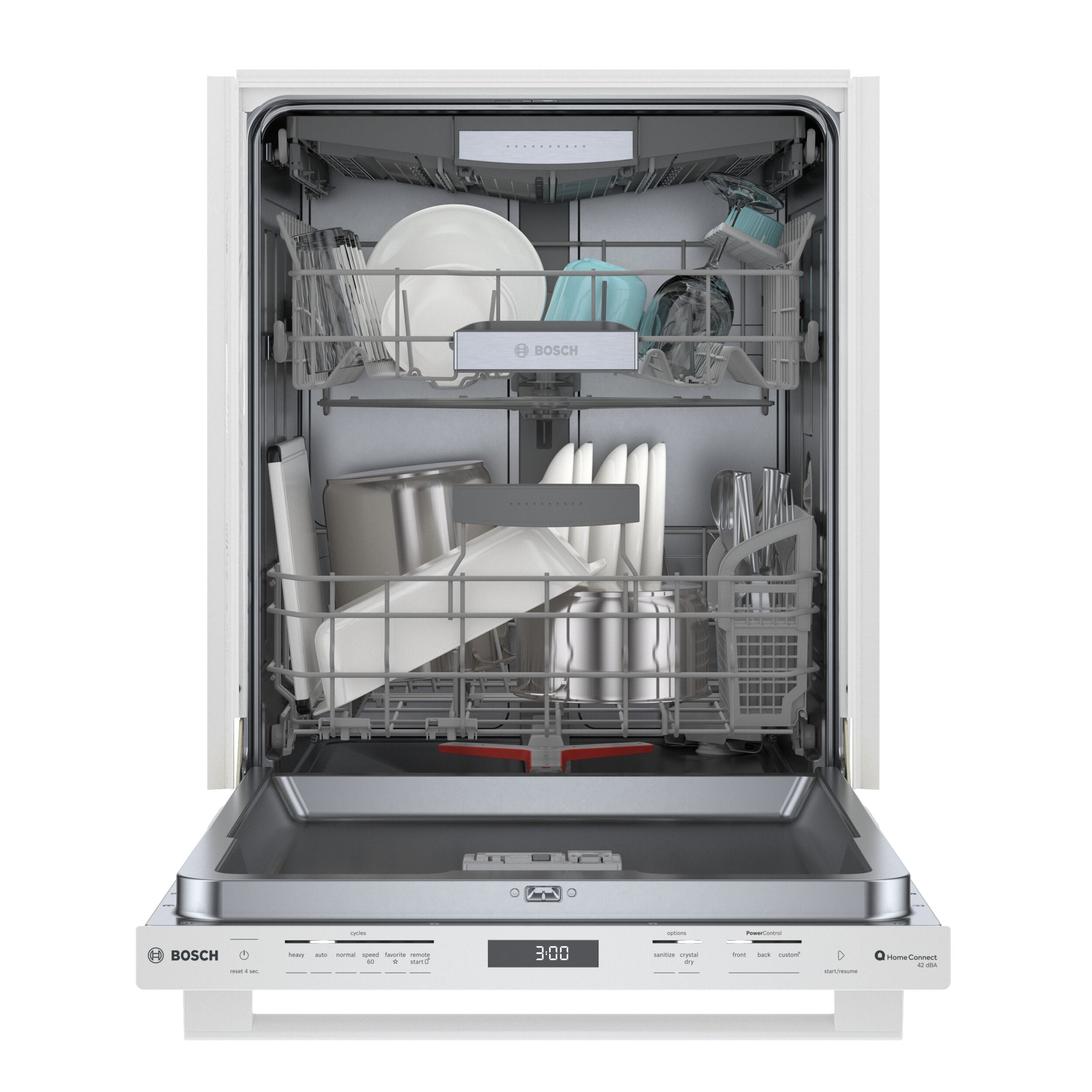 Bosch 800 Series Top Control 24 in Smart Built In Dishwasher White ENERGY STAR 42 dBA