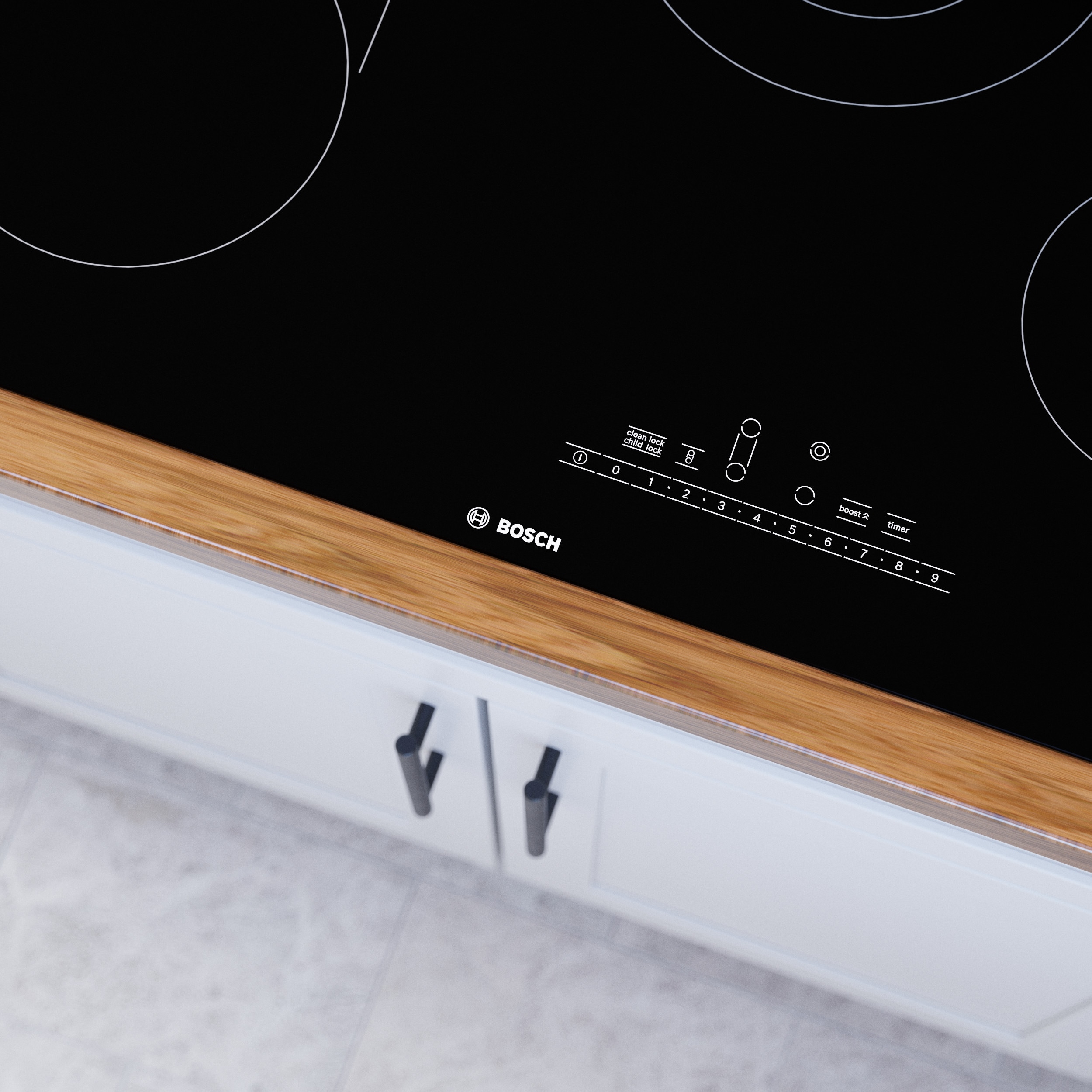 Bosch 800 Series 30-in 4 burners Smooth Surface (Radiant) Black Electric Cooktop with Bridge Element