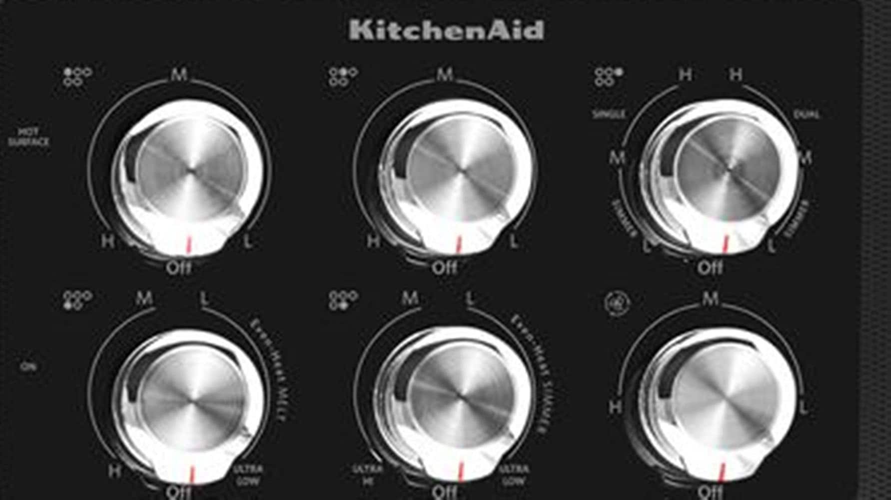 KitchenAid 36-in 5 burners Smooth Surface (Radiant) Stainless steel Electric Cooktop with Downdraft Exhaust