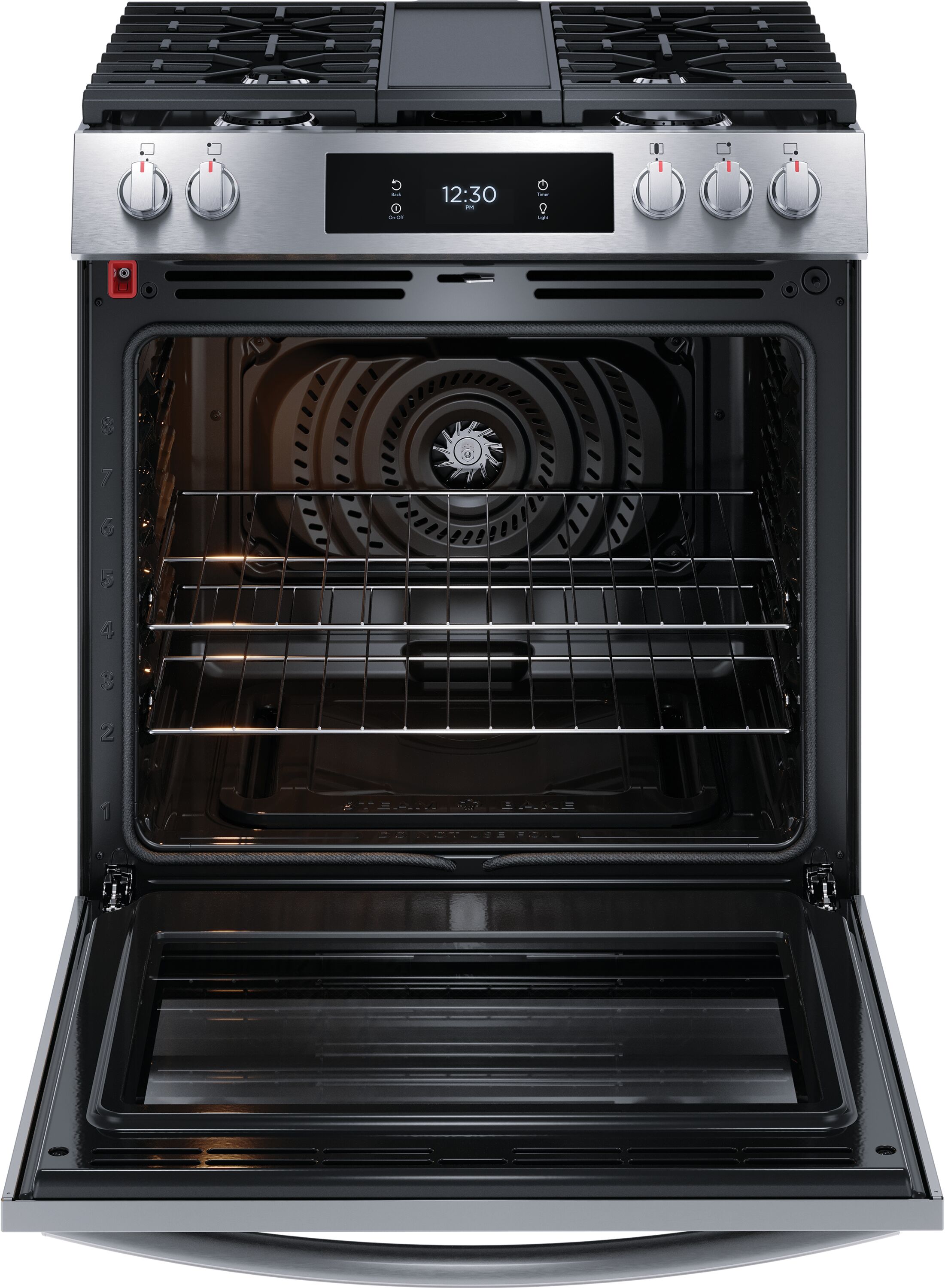 Frigidaire Gallery 30-in 5 burners 6-cu ft Air Fry Convection Oven Slide-In Natural Gas Range ( Fingerprint Resistant Stainless Steel )