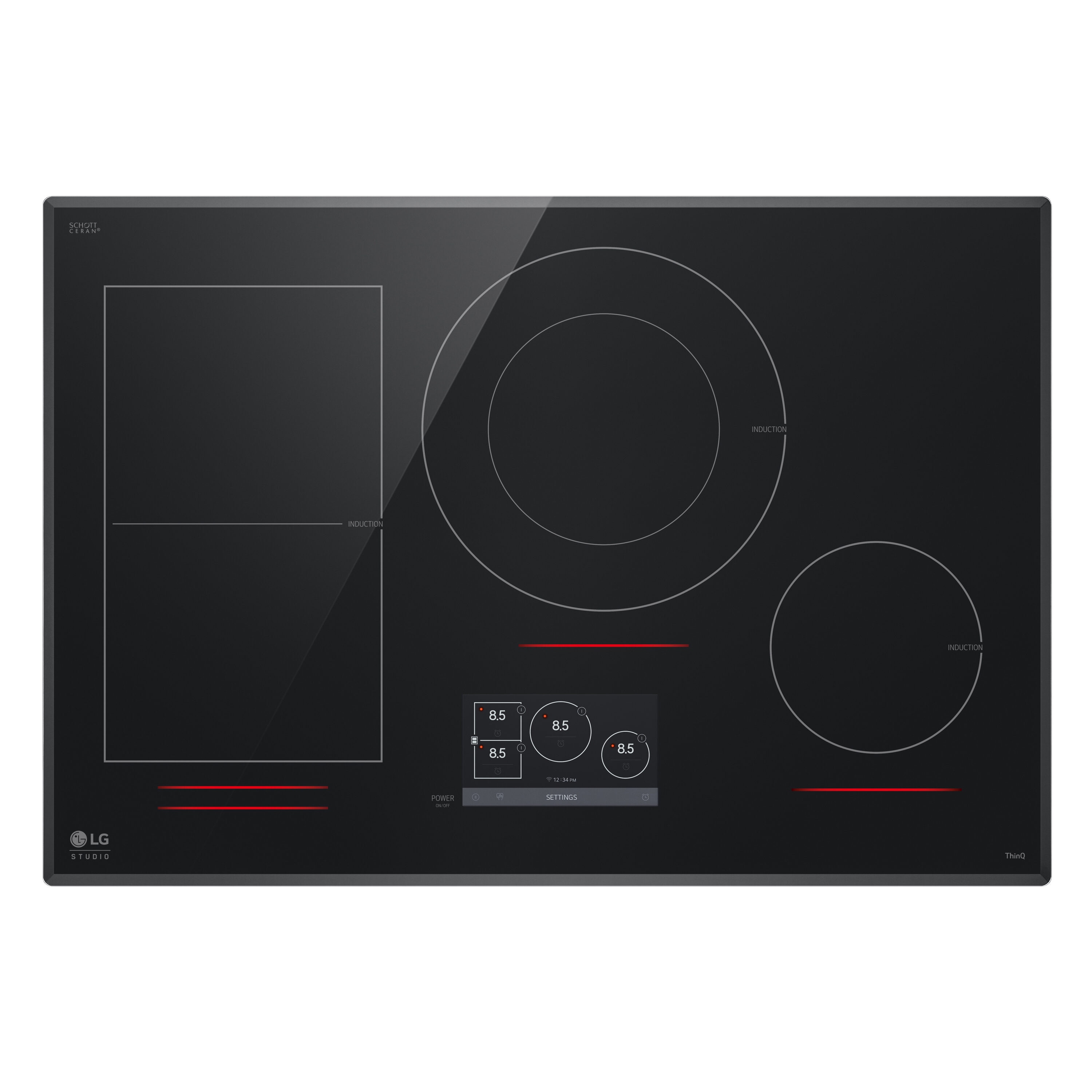 LG STUDIO 30-in 4 burners Black Smart Compatible Induction Cooktop