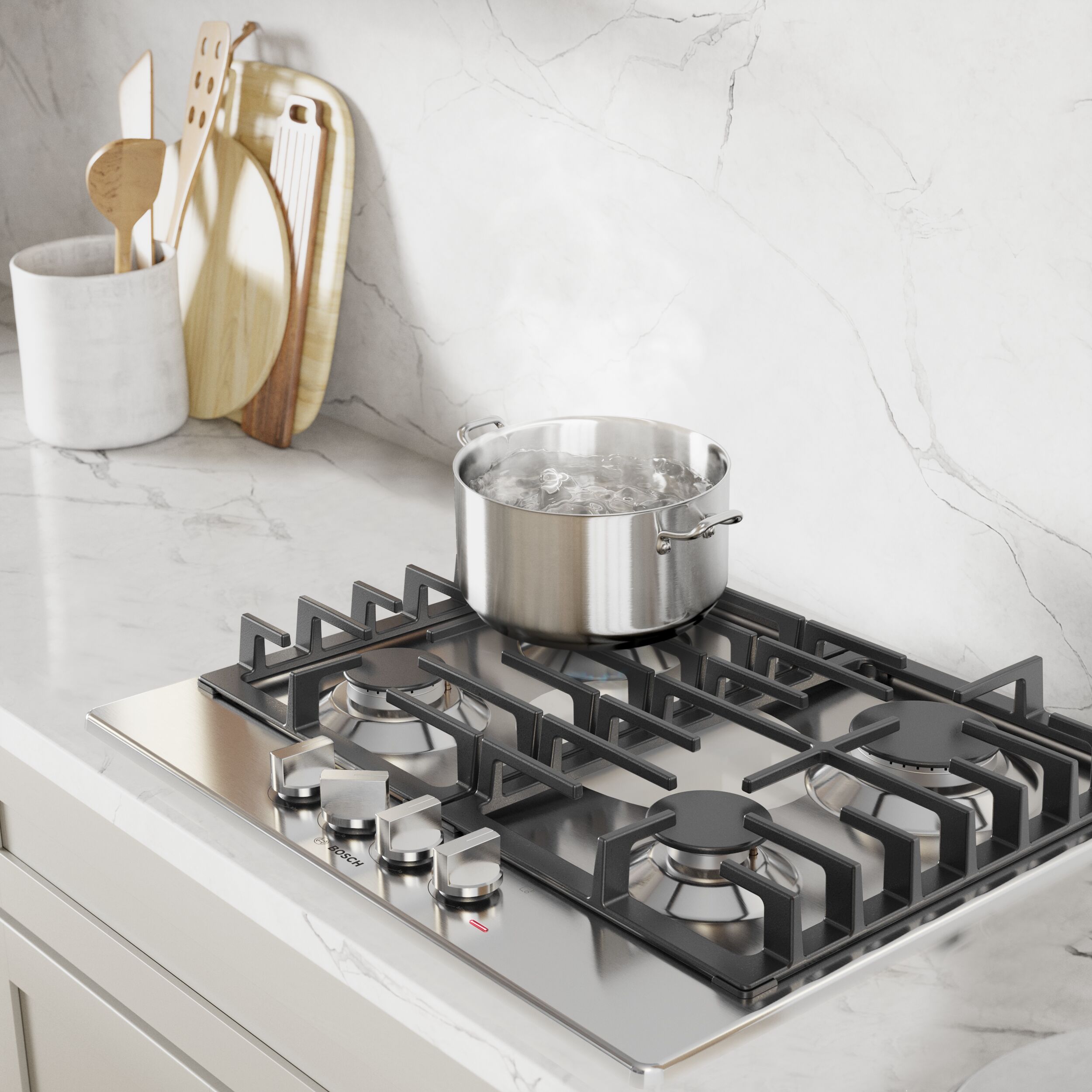 Bosch 500 Series 24-in 4 burners Stainless steel Gas Cooktop