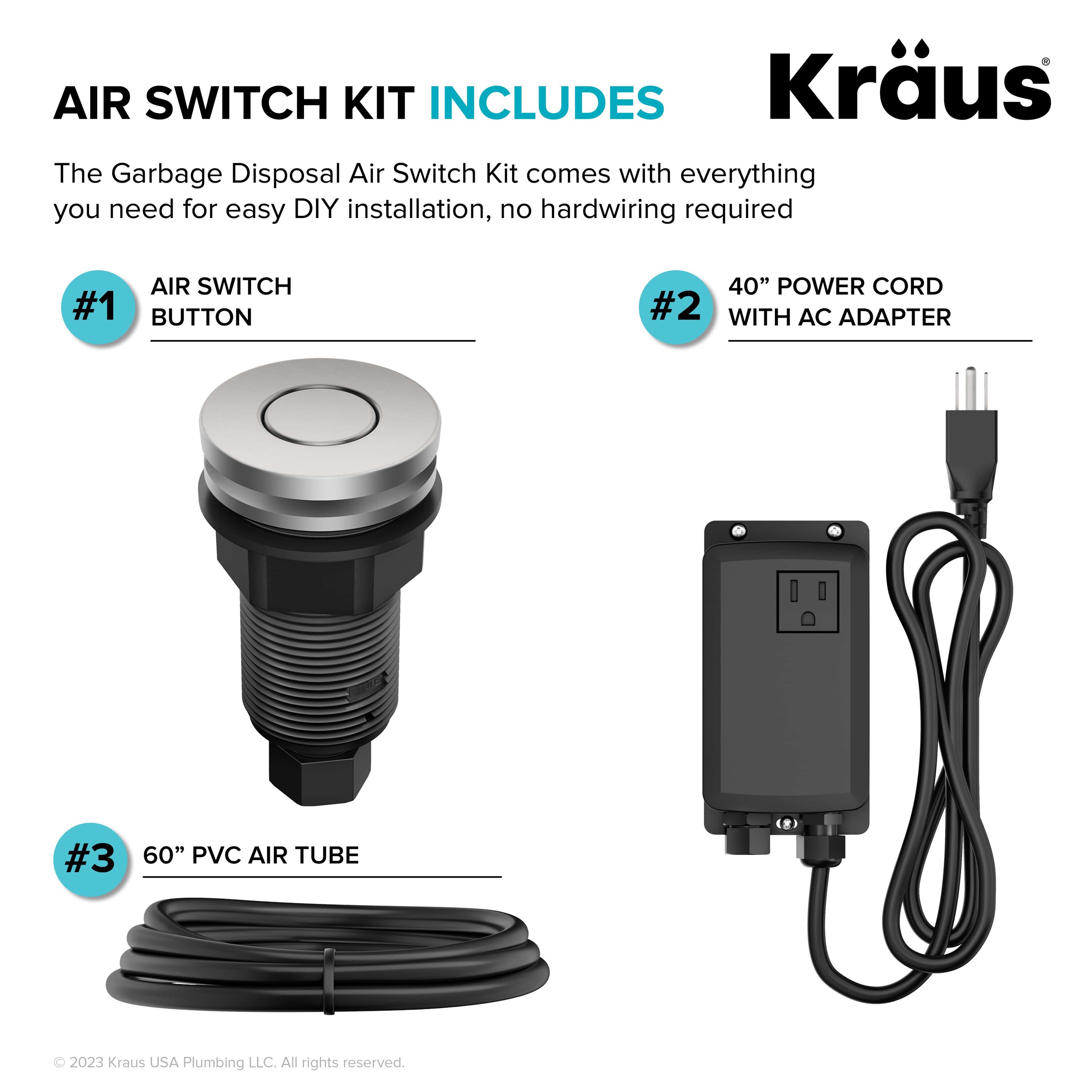Kraus 1.88-in Spot Free Stainless Steel Brass Garbage Disposal switch