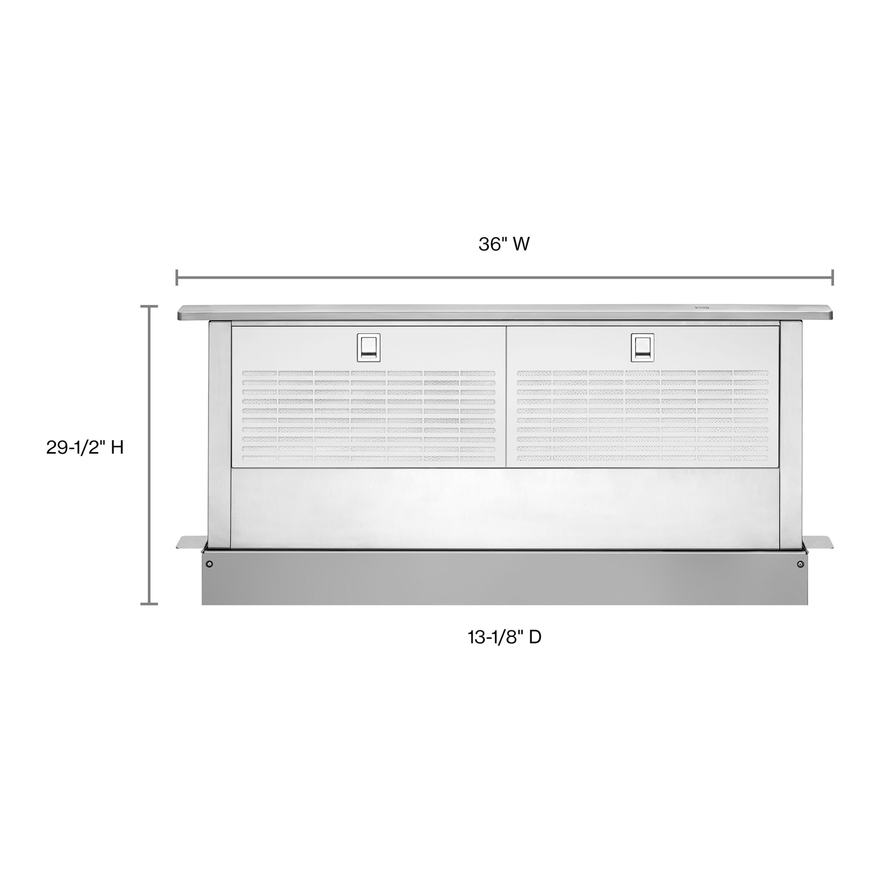 Whirlpool 36 in Telescoping Stainless Steel Downdraft Range Hood